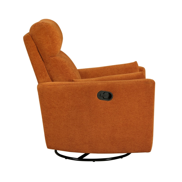 Desso Orange Swivel Glider Reclining Chair - Ornate Home