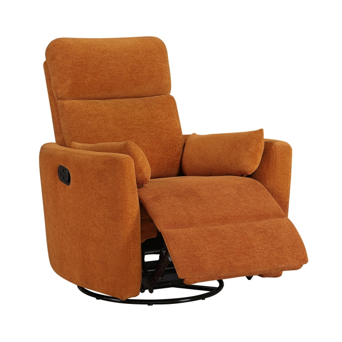 Desso Orange Swivel Glider Reclining Chair - Ornate Home