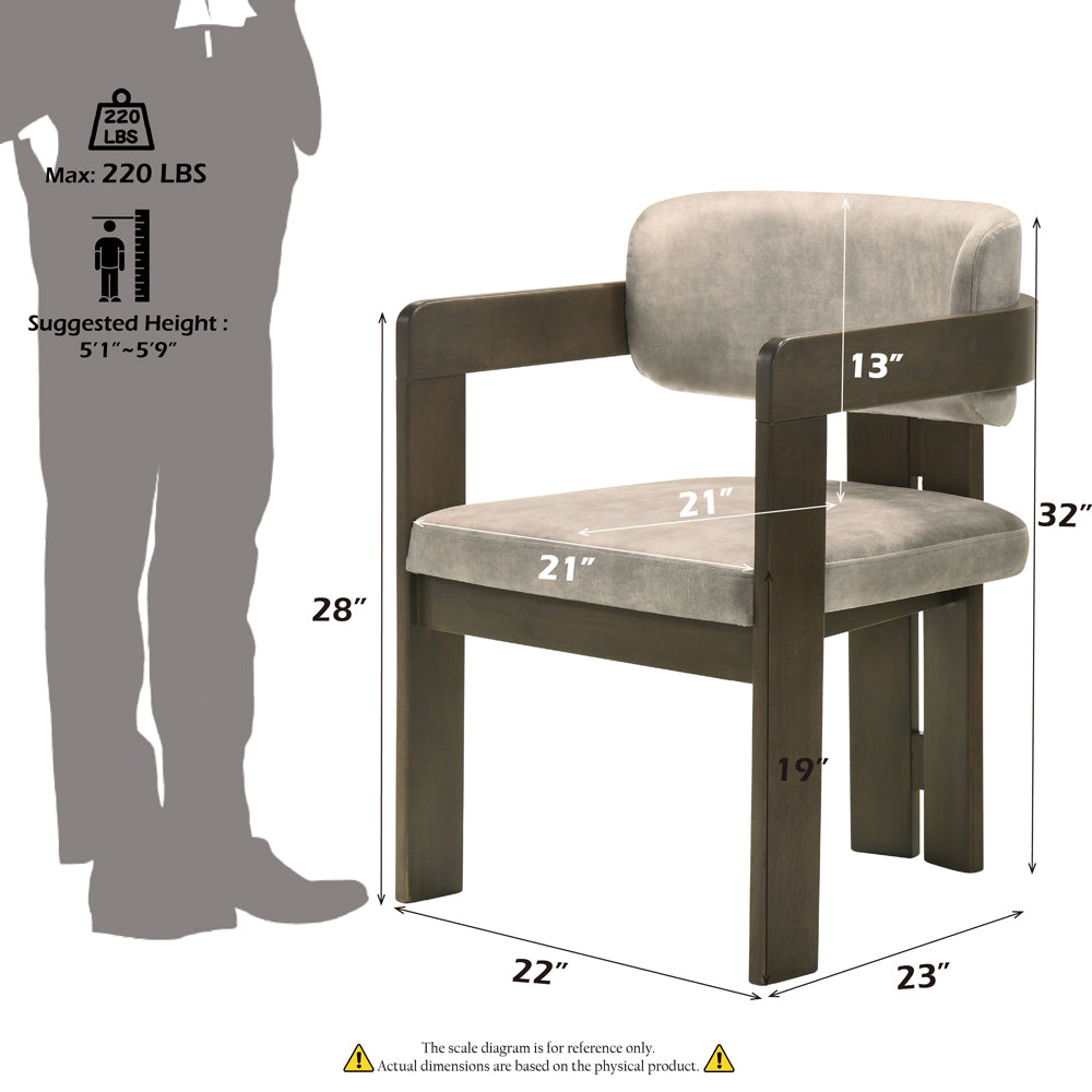 Destin Light Gray & Walnut Side Chair - Ornate Home