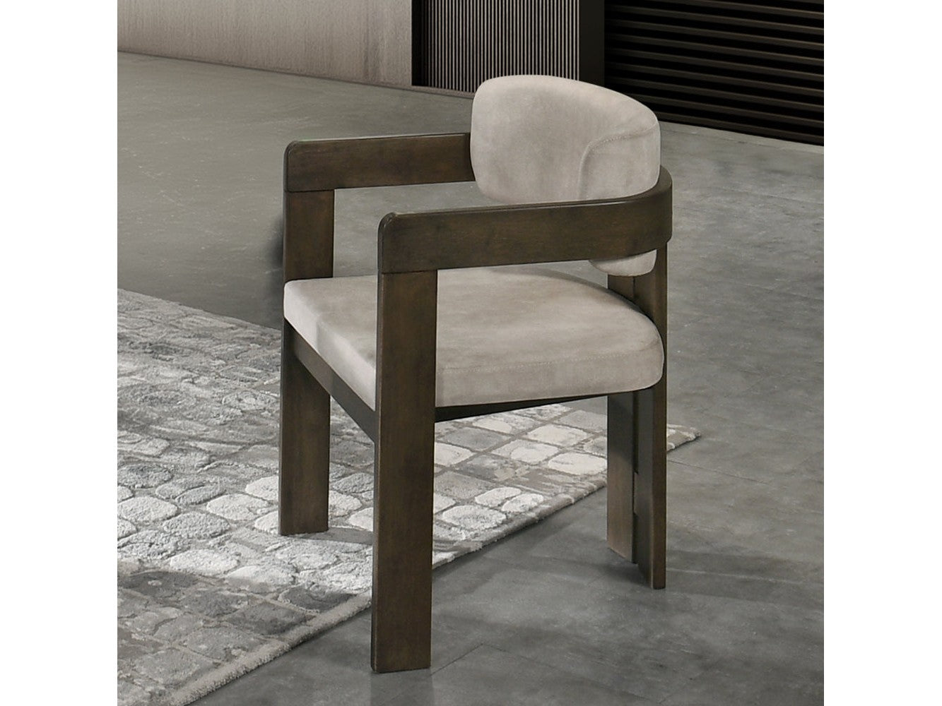 Destin Light Gray & Walnut Side Chair - Ornate Home