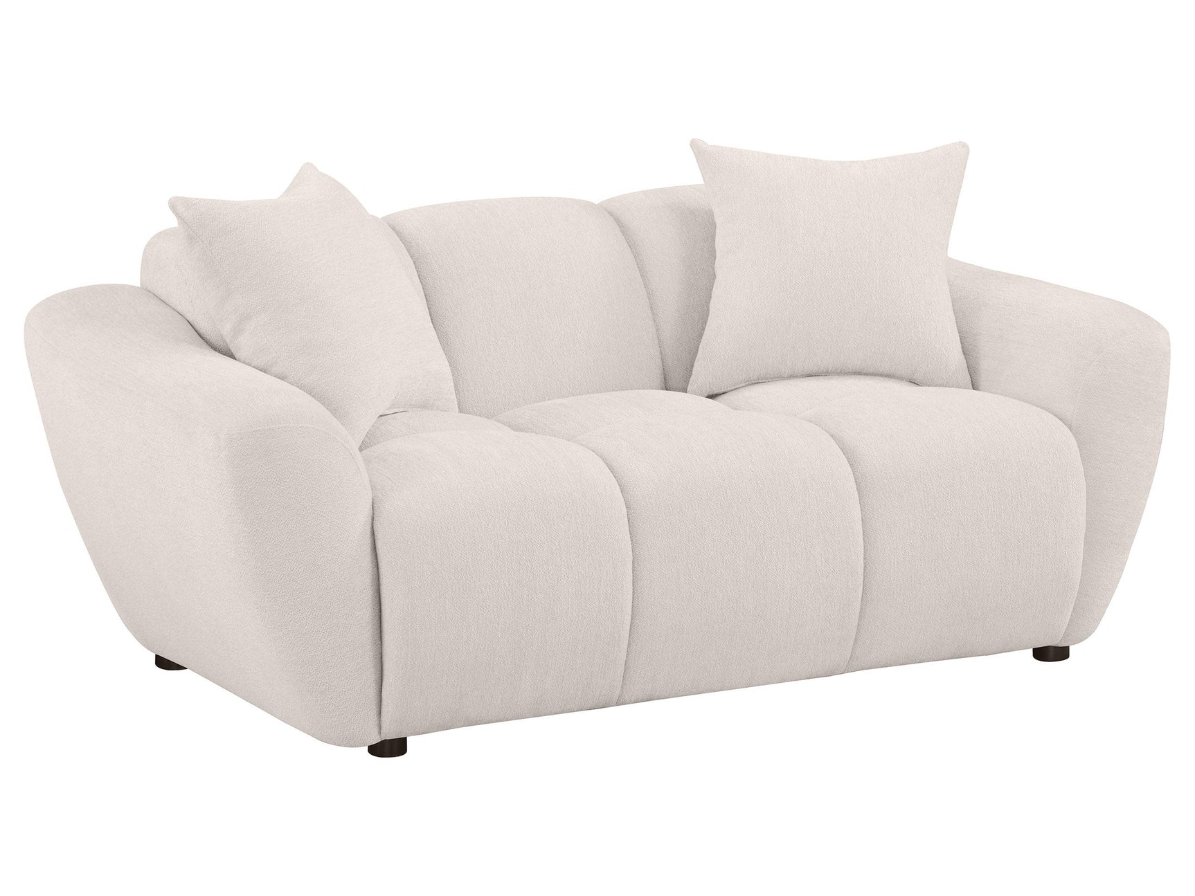 Destino Greige Chenille Upholstered Splayed Arm Loveseat - Ornate Home