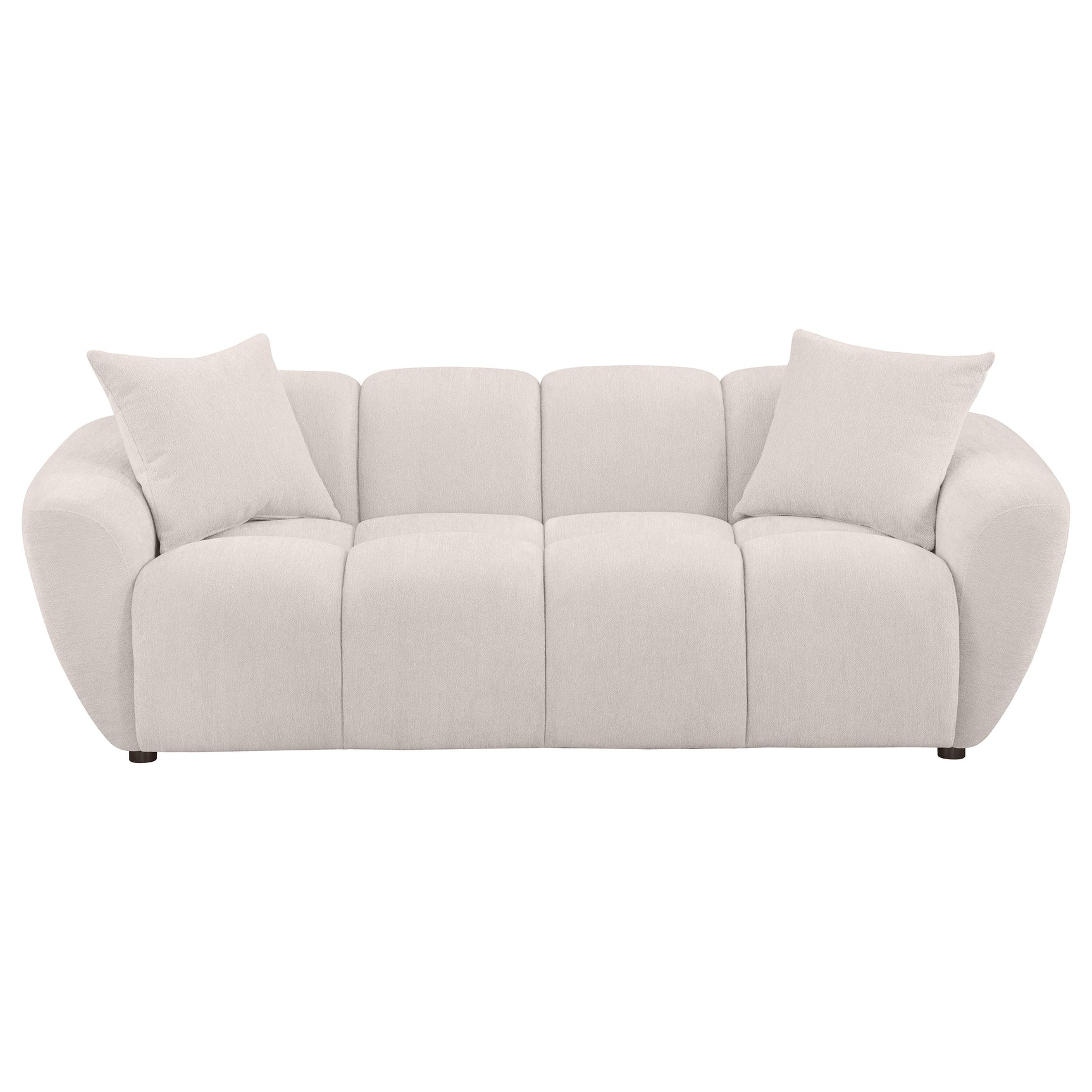 Destino Greige Chenille Upholstered Splayed Arm Sofa - Ornate Home