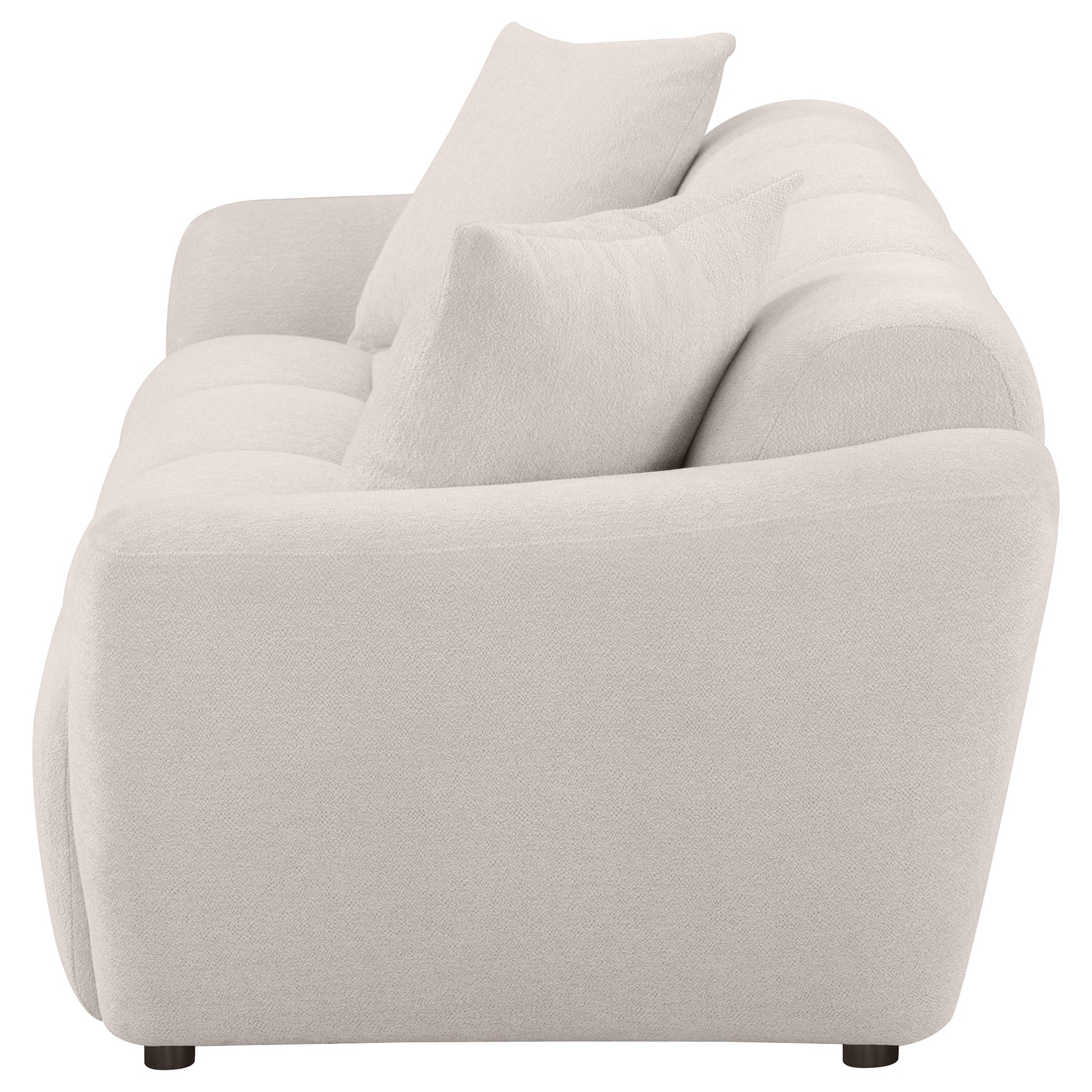 Destino Greige Chenille Upholstered Splayed Arm Sofa - Ornate Home