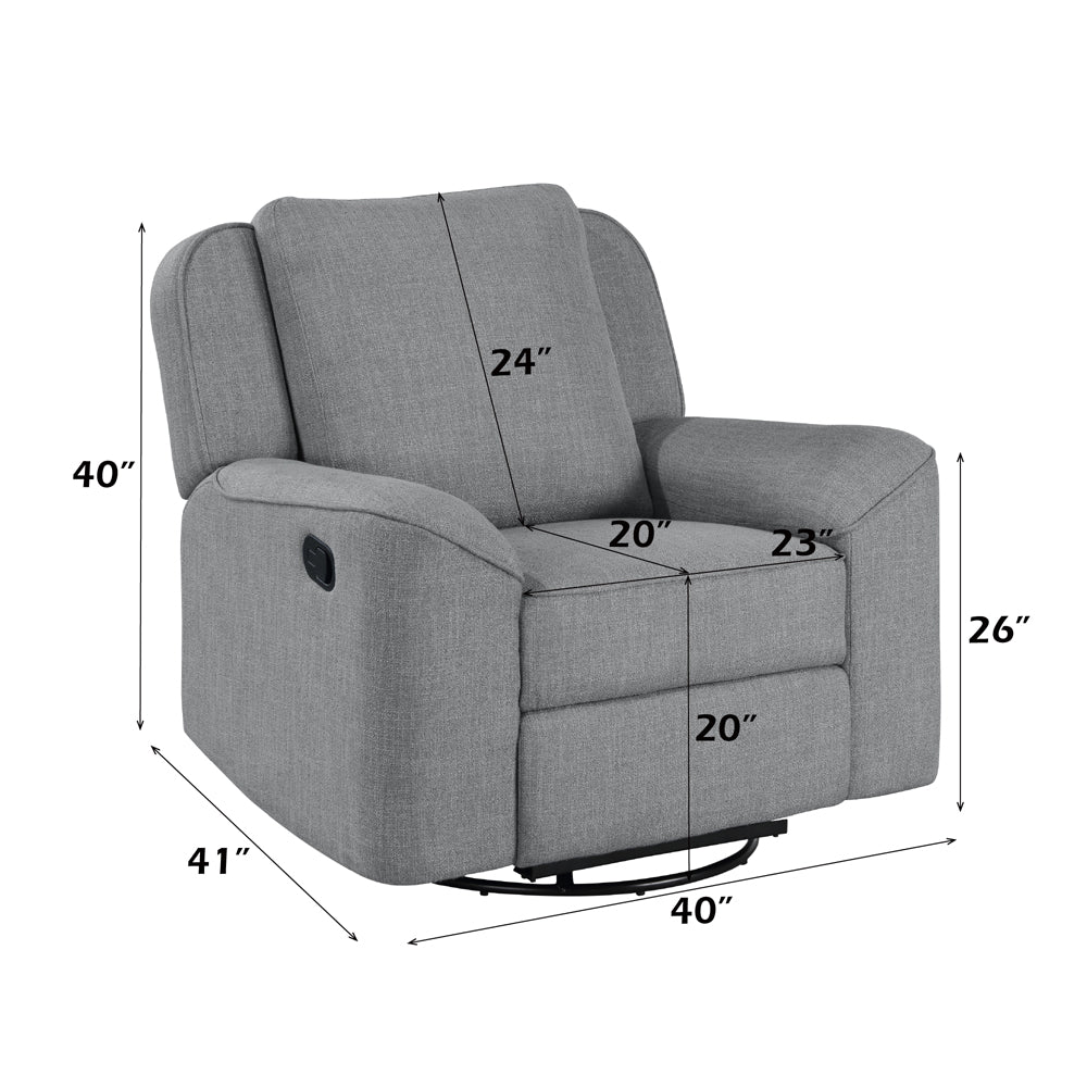 Destiny Gray Glider Recliner W/Swivel - Ornate Home