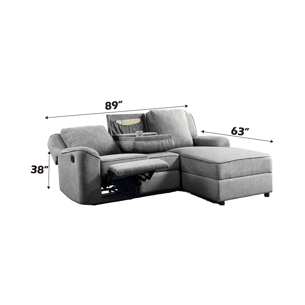 Destiny Gray Motion Sectional Sofa - Ornate Home