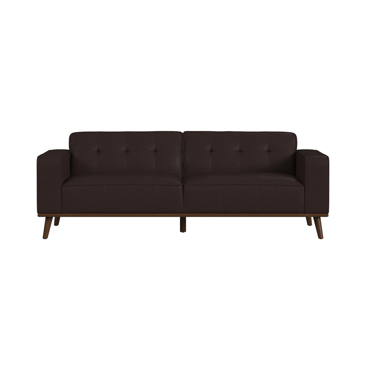 Destiny Pebble Brown Sofa with Wood Front - Ornate Home