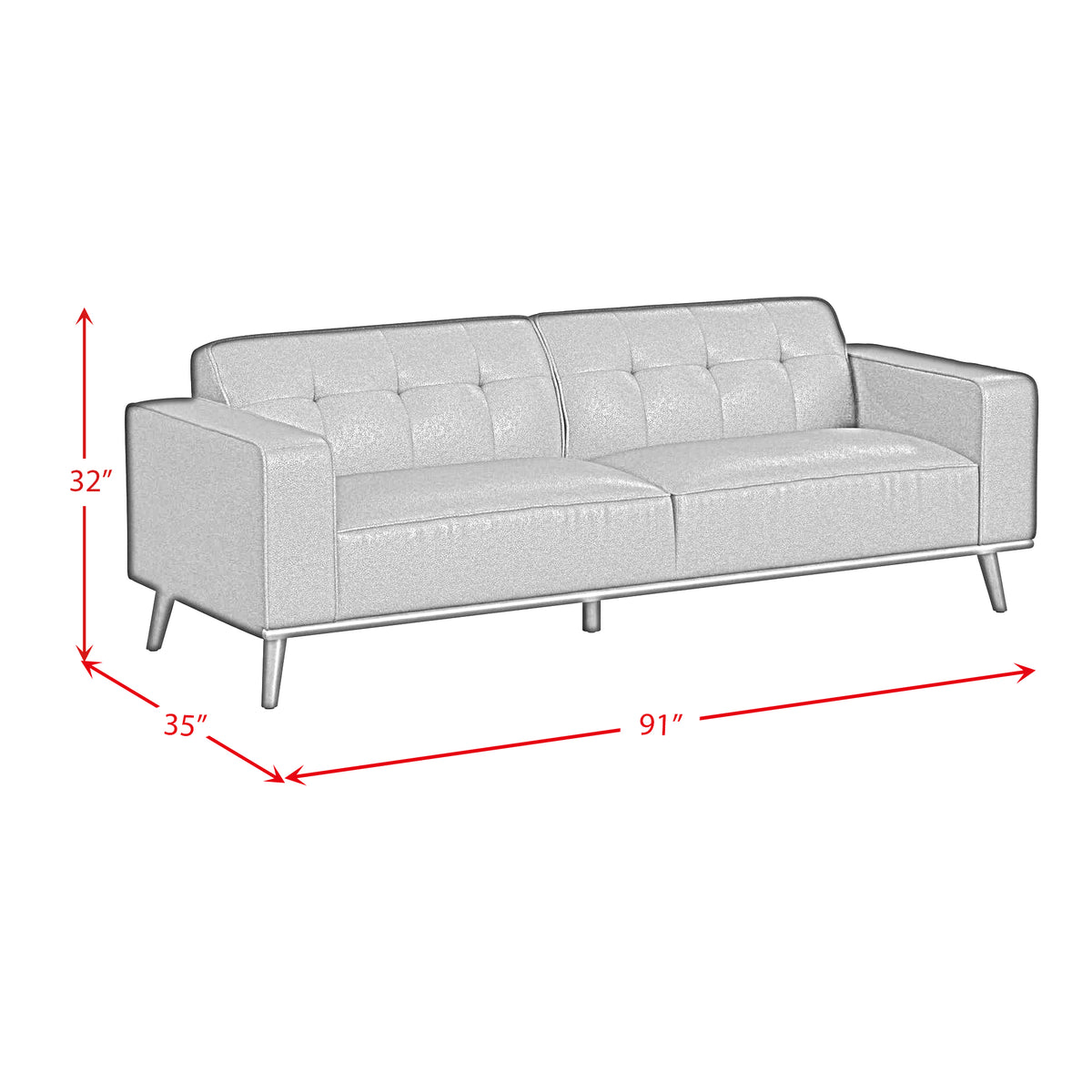 Destiny Pebble Brown Sofa with Wood Front - Ornate Home