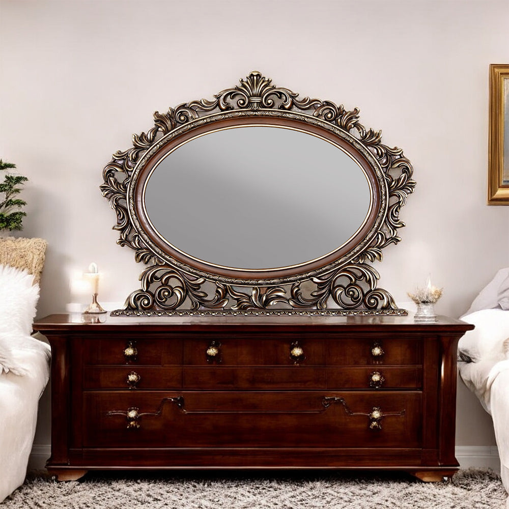 Devany Cherry Oval Mırror - Ornate Home