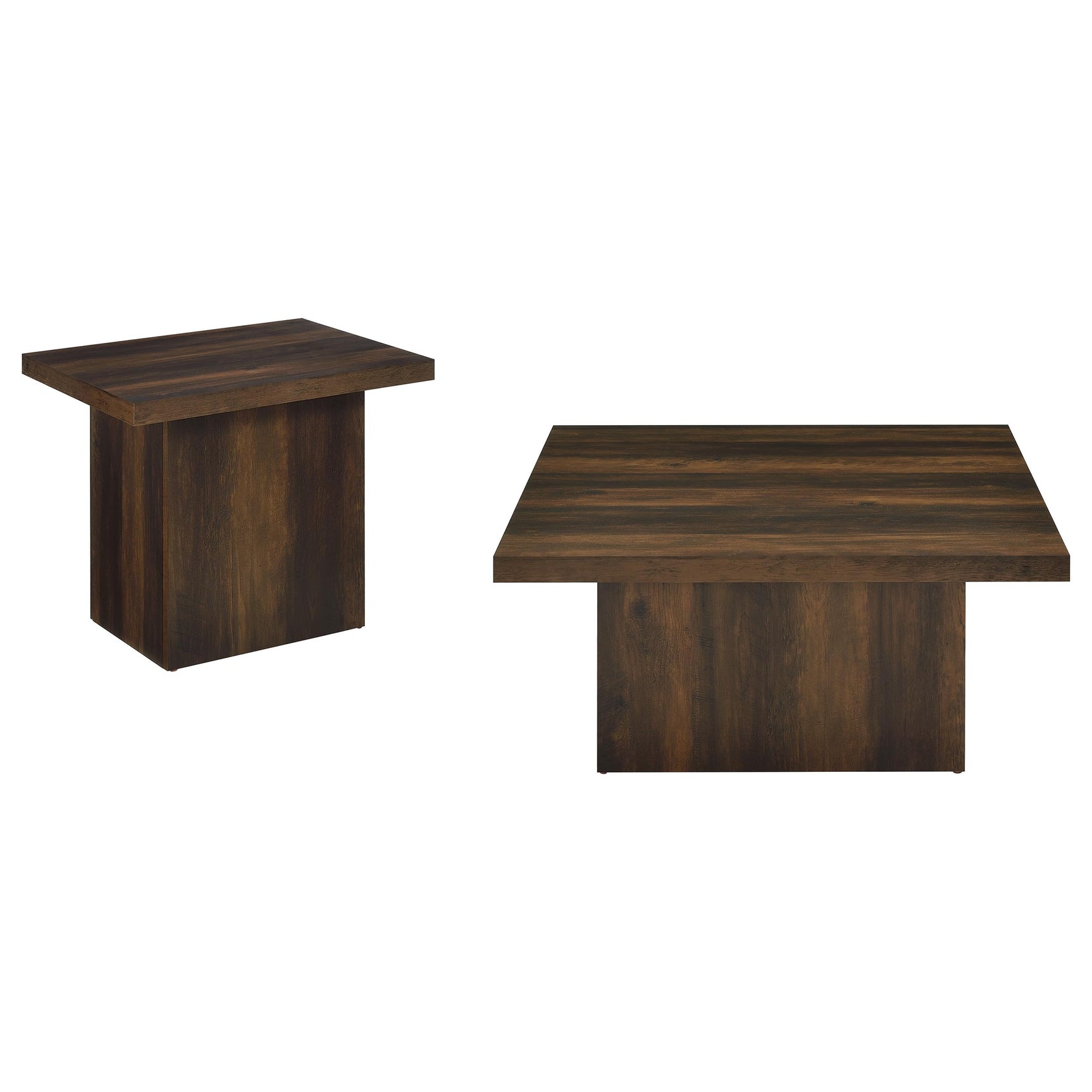 Devar Dark Pine 2-piece Square Coffee and End Table Set - Ornate Home