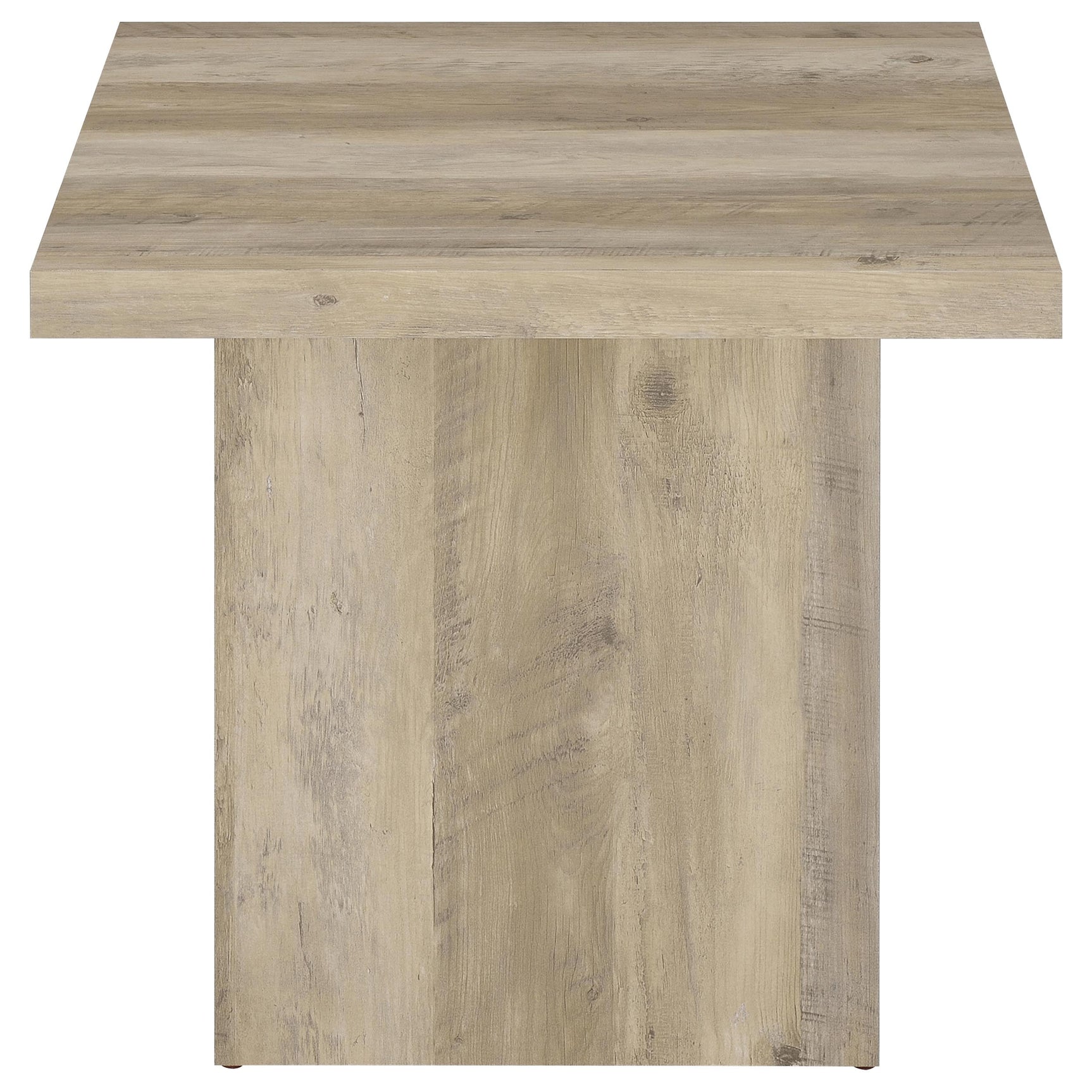 Devar Distressed Pine Square Engineered Wood End Table - Ornate Home