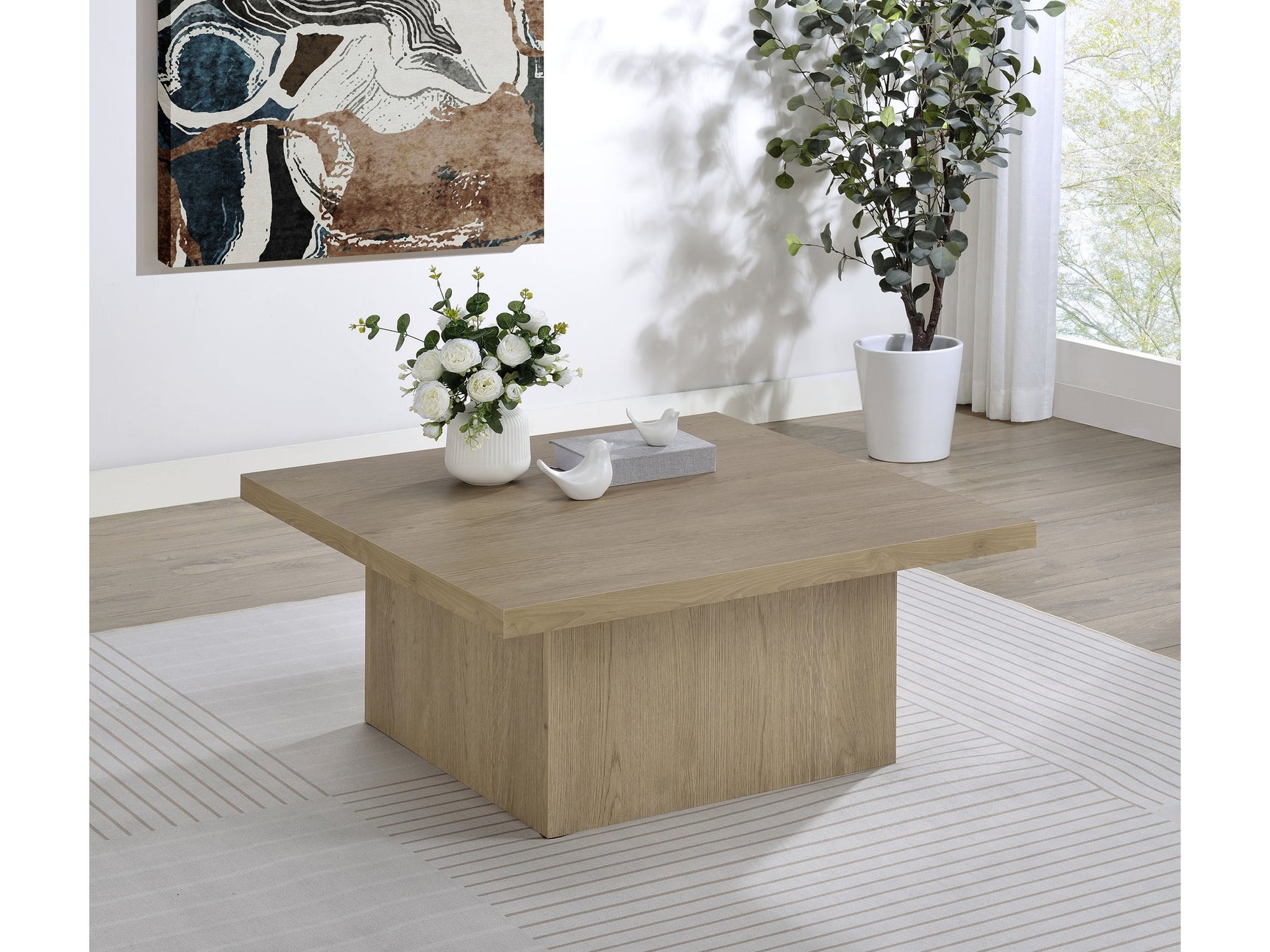 Devar Latte Square Engineered Wood Cocktail Coffee Table - Ornate Home