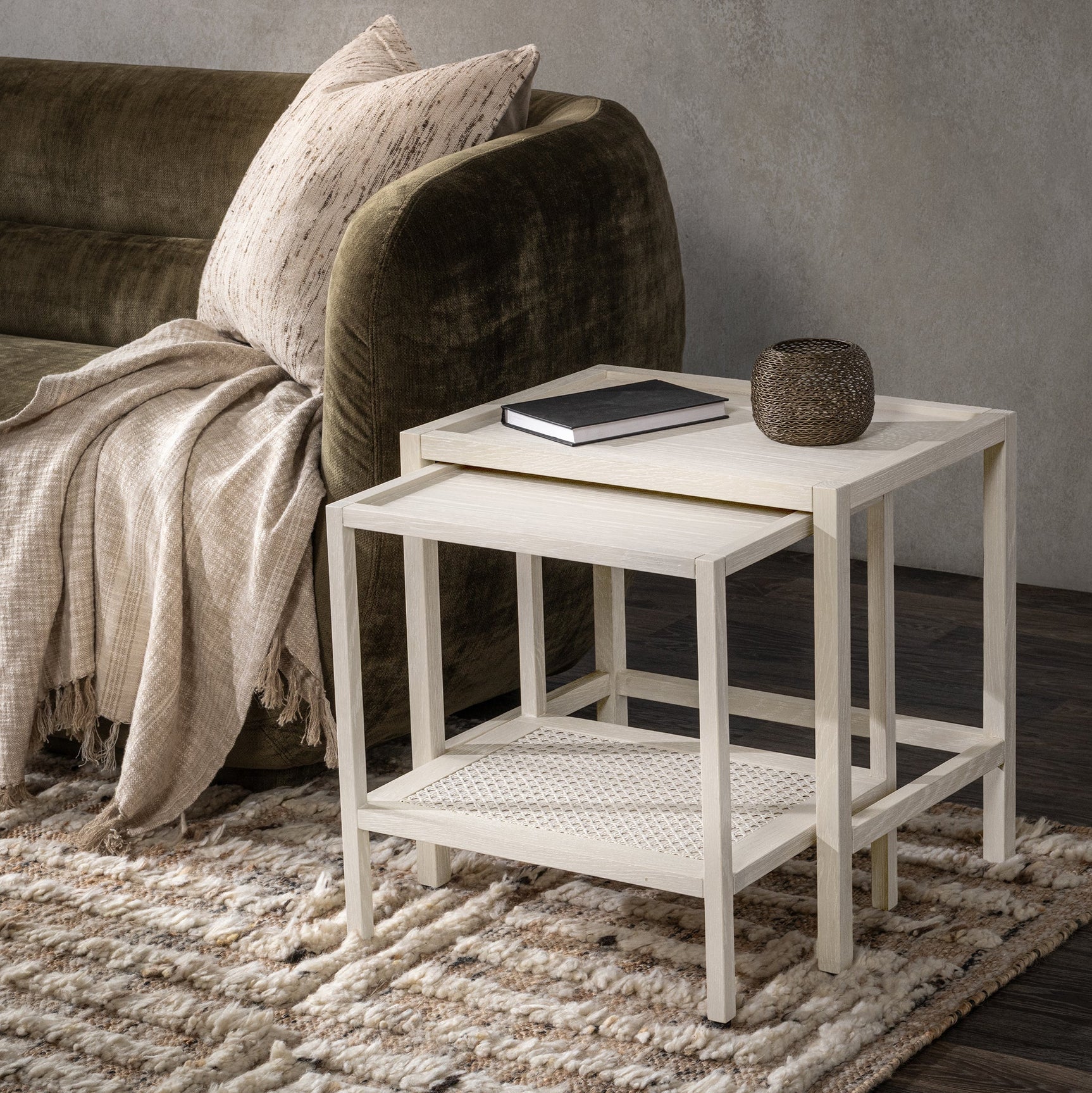 Devin Milk White Nesting Accent Tables - Ornate Home