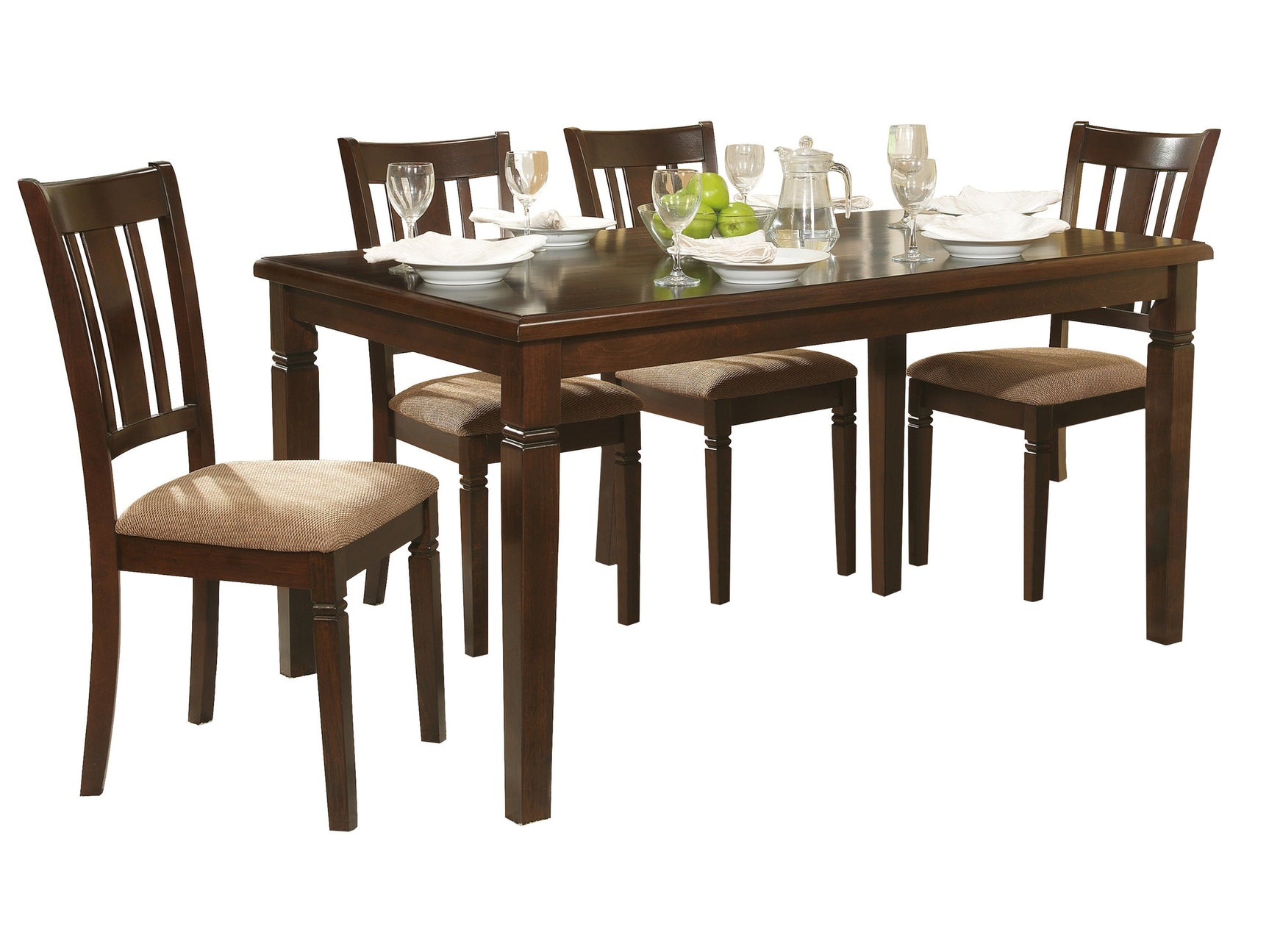 Devlin Espresso 5-piece Dinig Table Set - Ornate Home