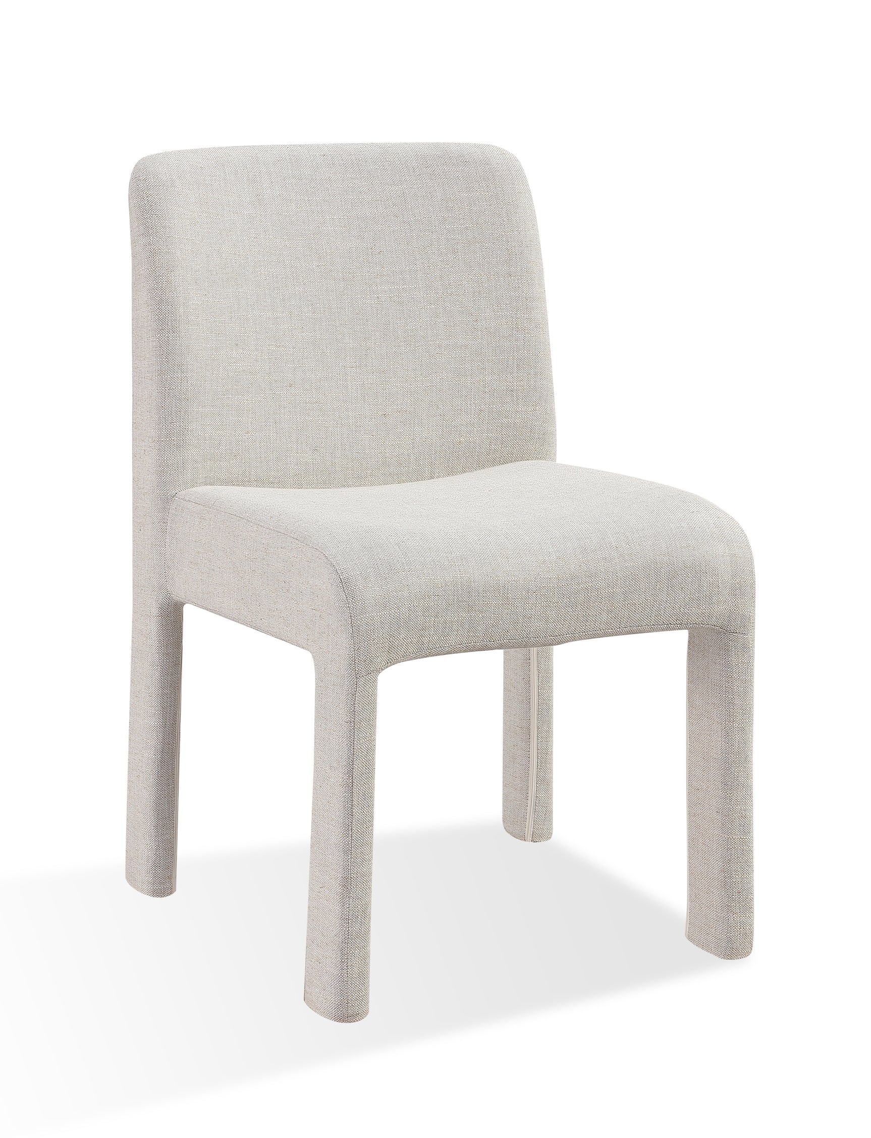 Devon Fully Upholstered Dining Chair in Turtle Dove Linen (Set of 2) - Ornate Home