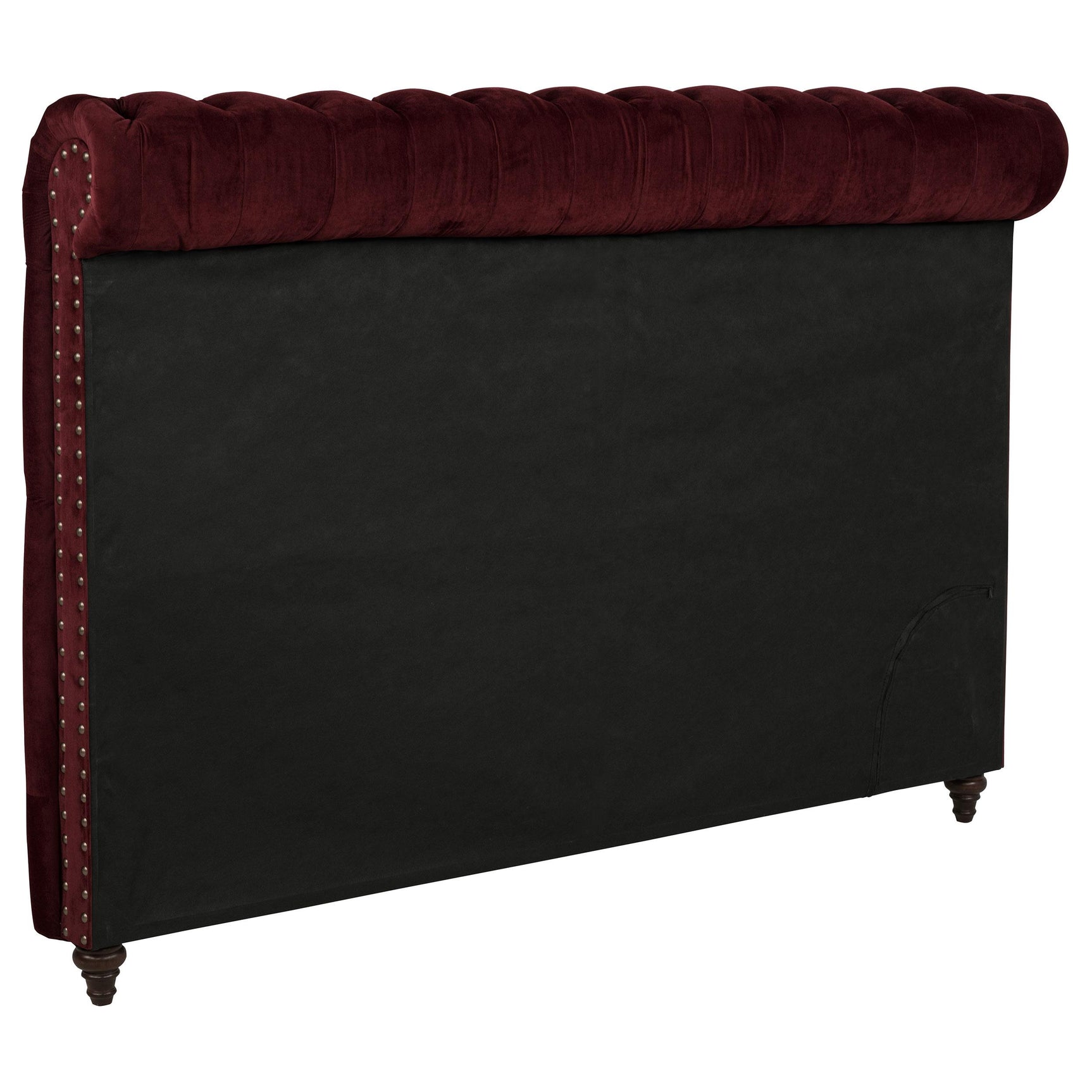 Devon Wine Red 57-inch Upholstered Eastern King Headboard - Ornate Home