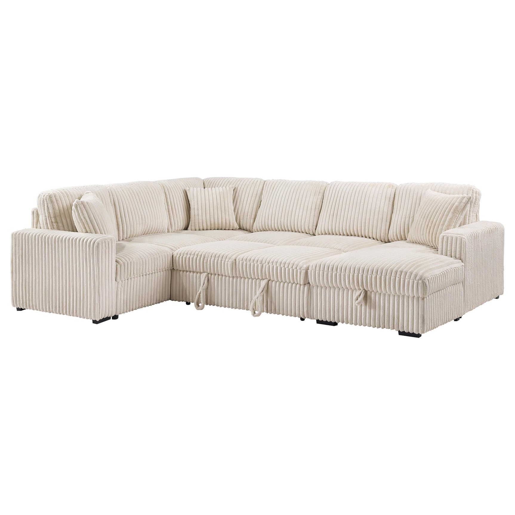Devonshire Camel Sleeper Sectional Sofa Storage Chaise - Ornate Home