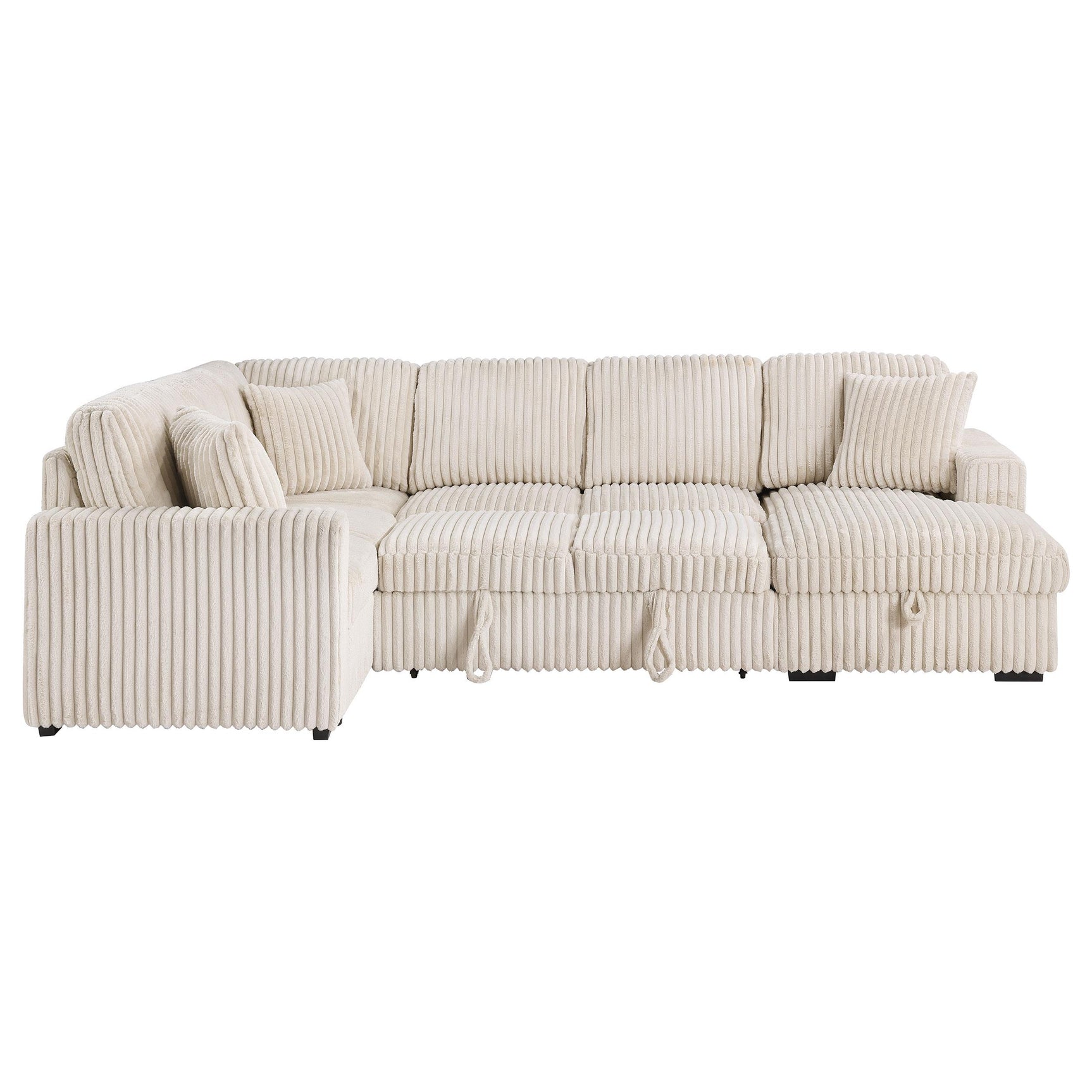 Devonshire Camel Sleeper Sectional Sofa Storage Chaise - Ornate Home