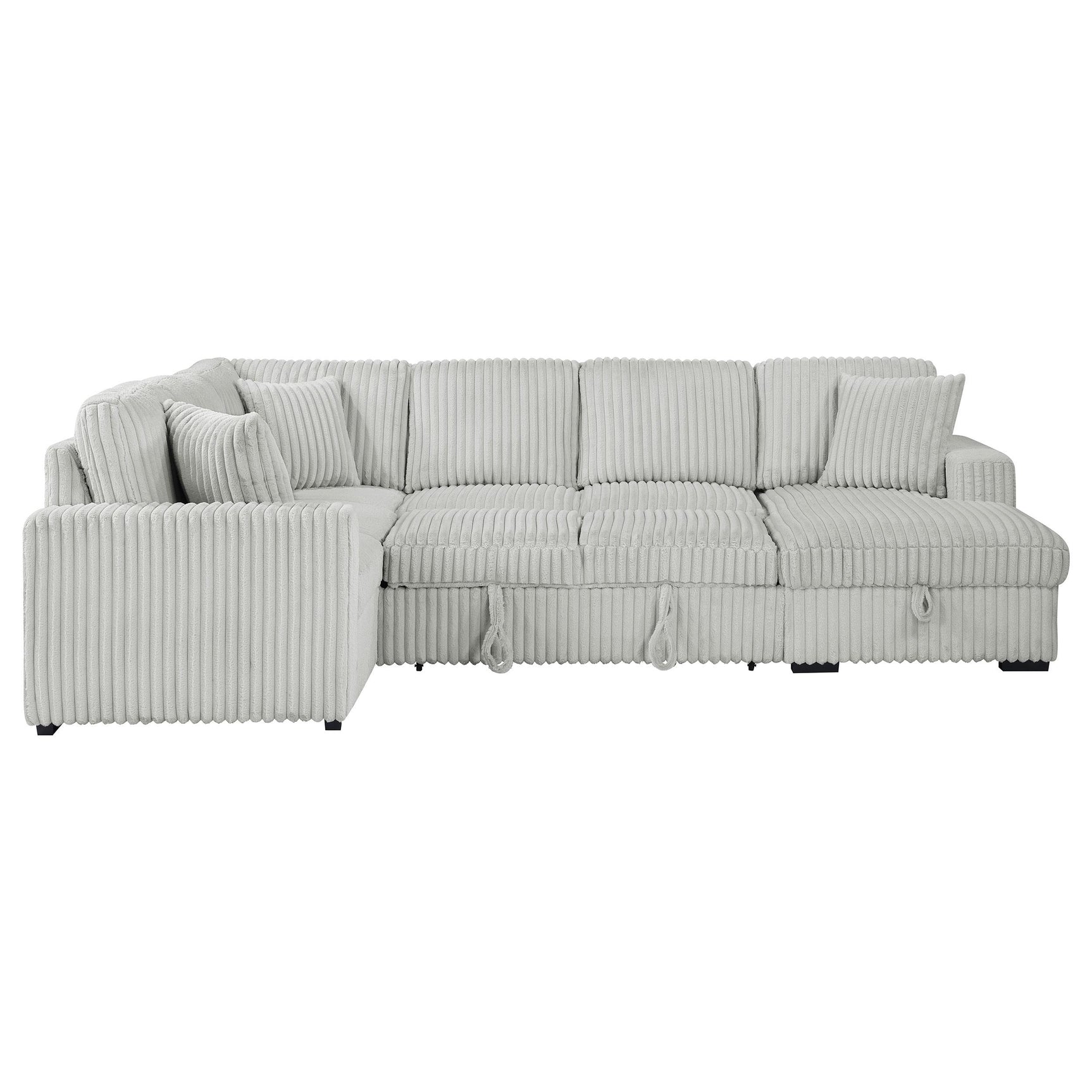 Devonshire Grey Sleeper Sectional Sofa Storage Chaise - Ornate Home