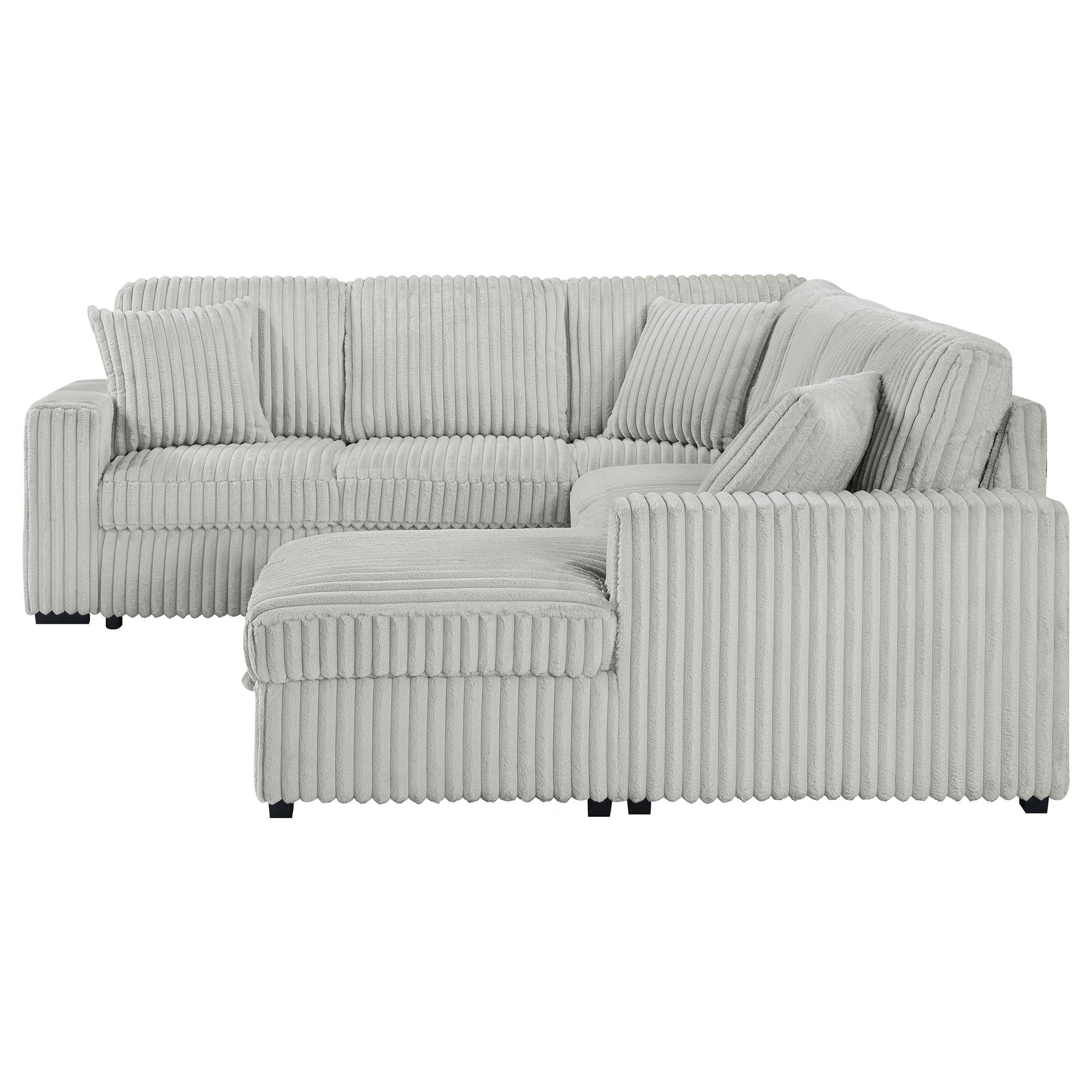 Devonshire Grey Sleeper Sectional Sofa Storage Chaise - Ornate Home
