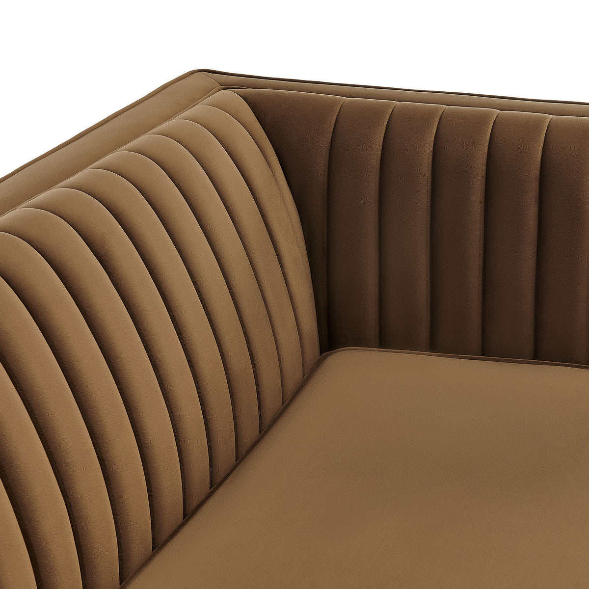 Devote Carob 93 Inch Performance Velvet Channel Tufted Sofa