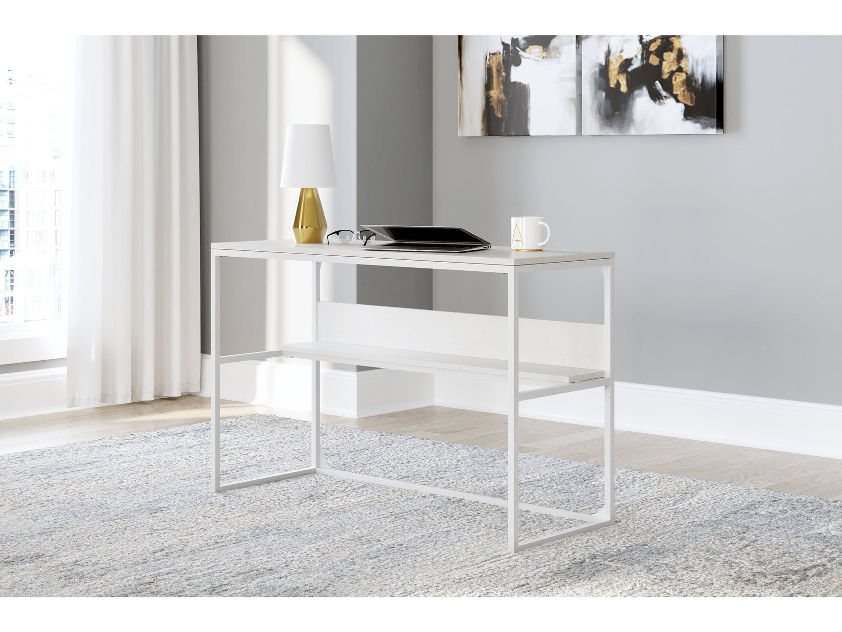 Deznee White Home Office Desk - Ornate Home