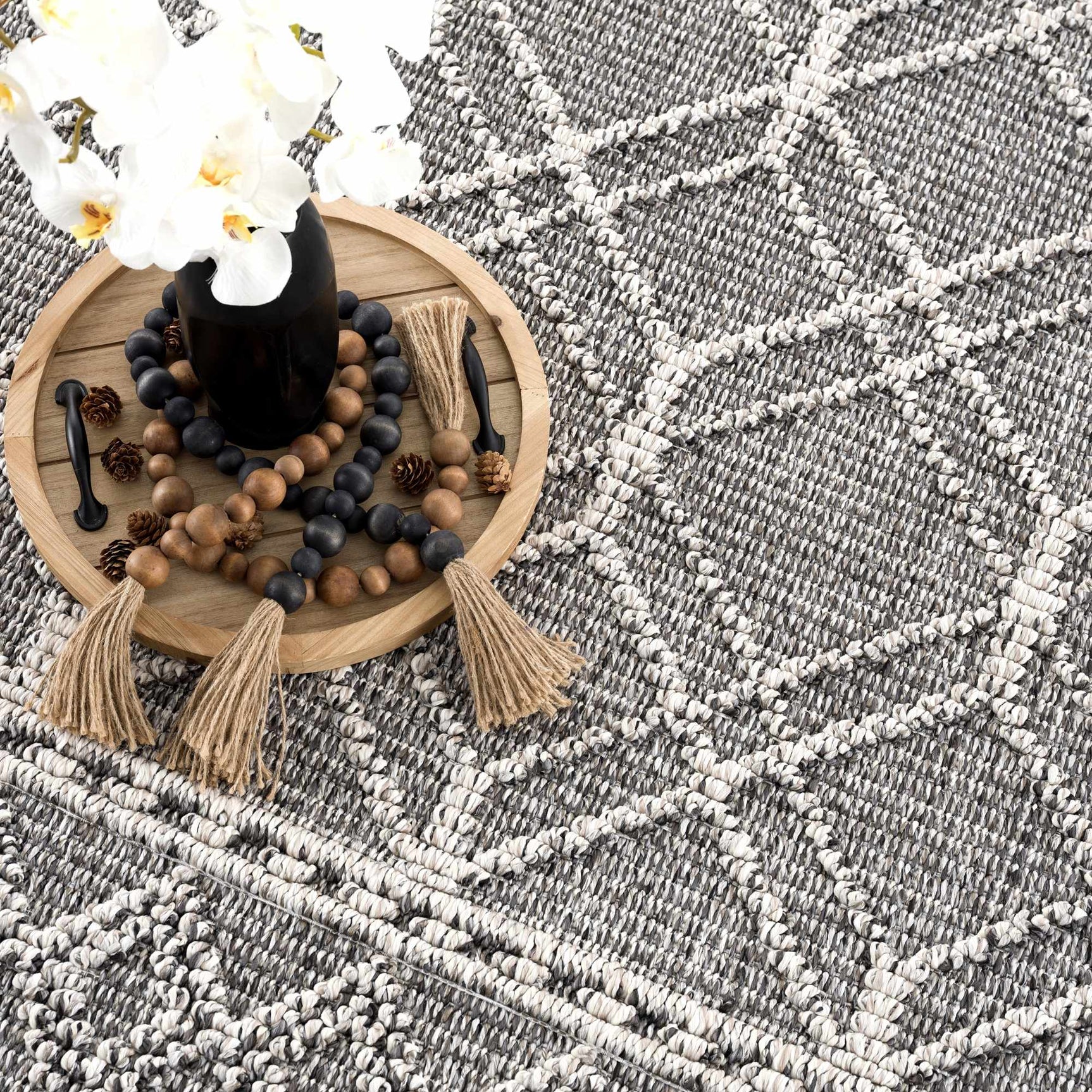 Diah Black & Bone Outdoor Area Rug - Clearance - Ornate Home
