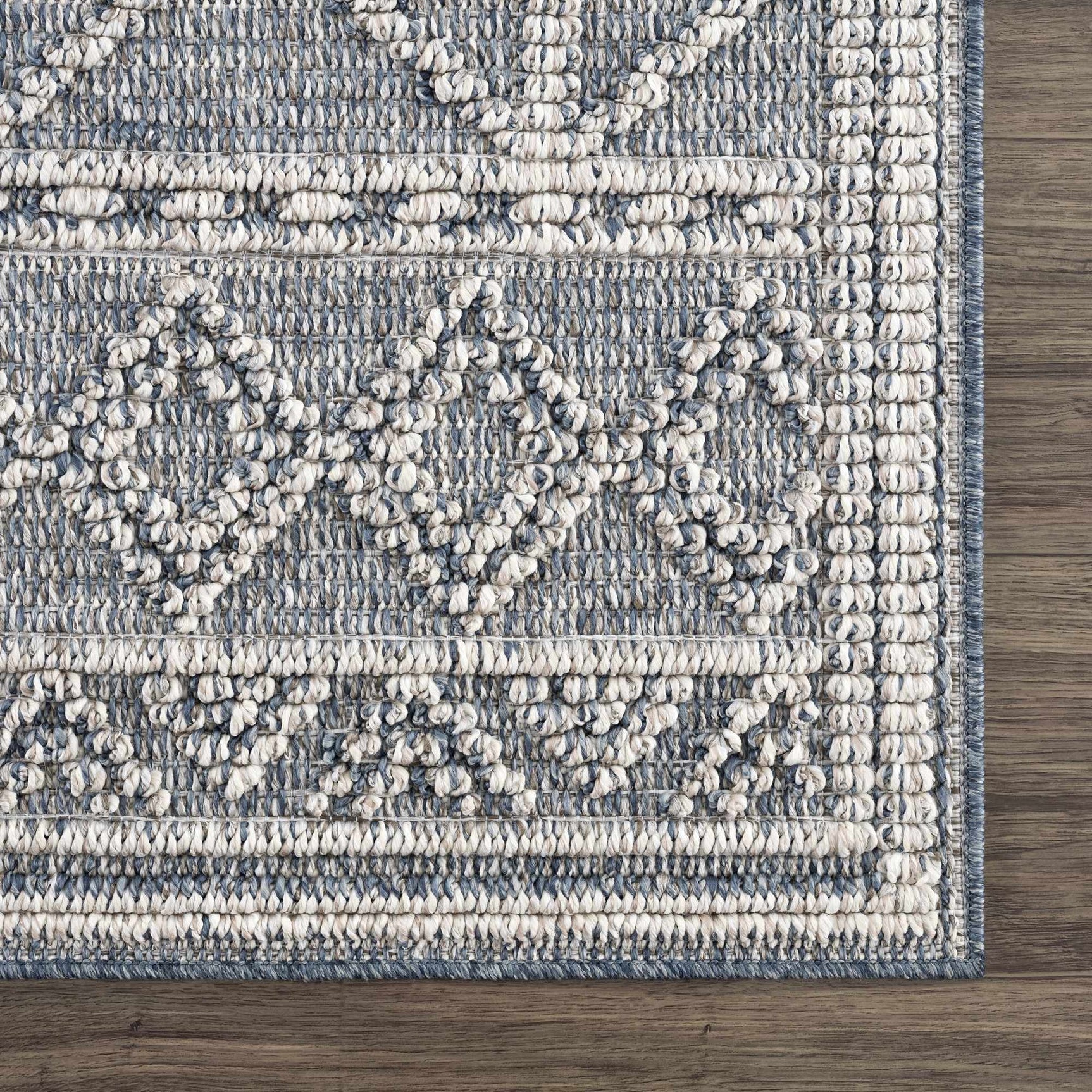 Diah Gray Blue & Bone Outdoor Area Rug - Clearance - Ornate Home