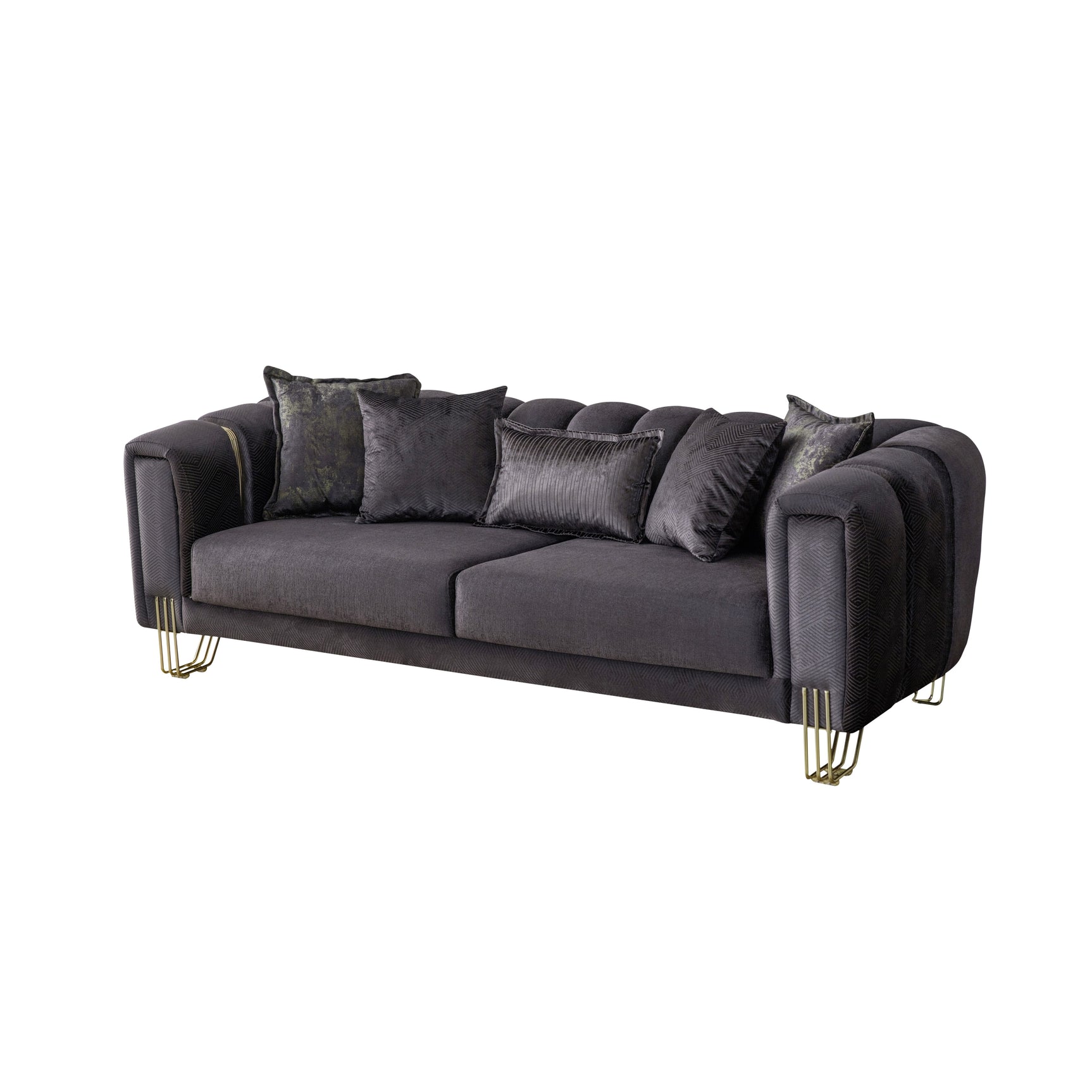 Diamond Anthracite Loveseat - Ornate Home