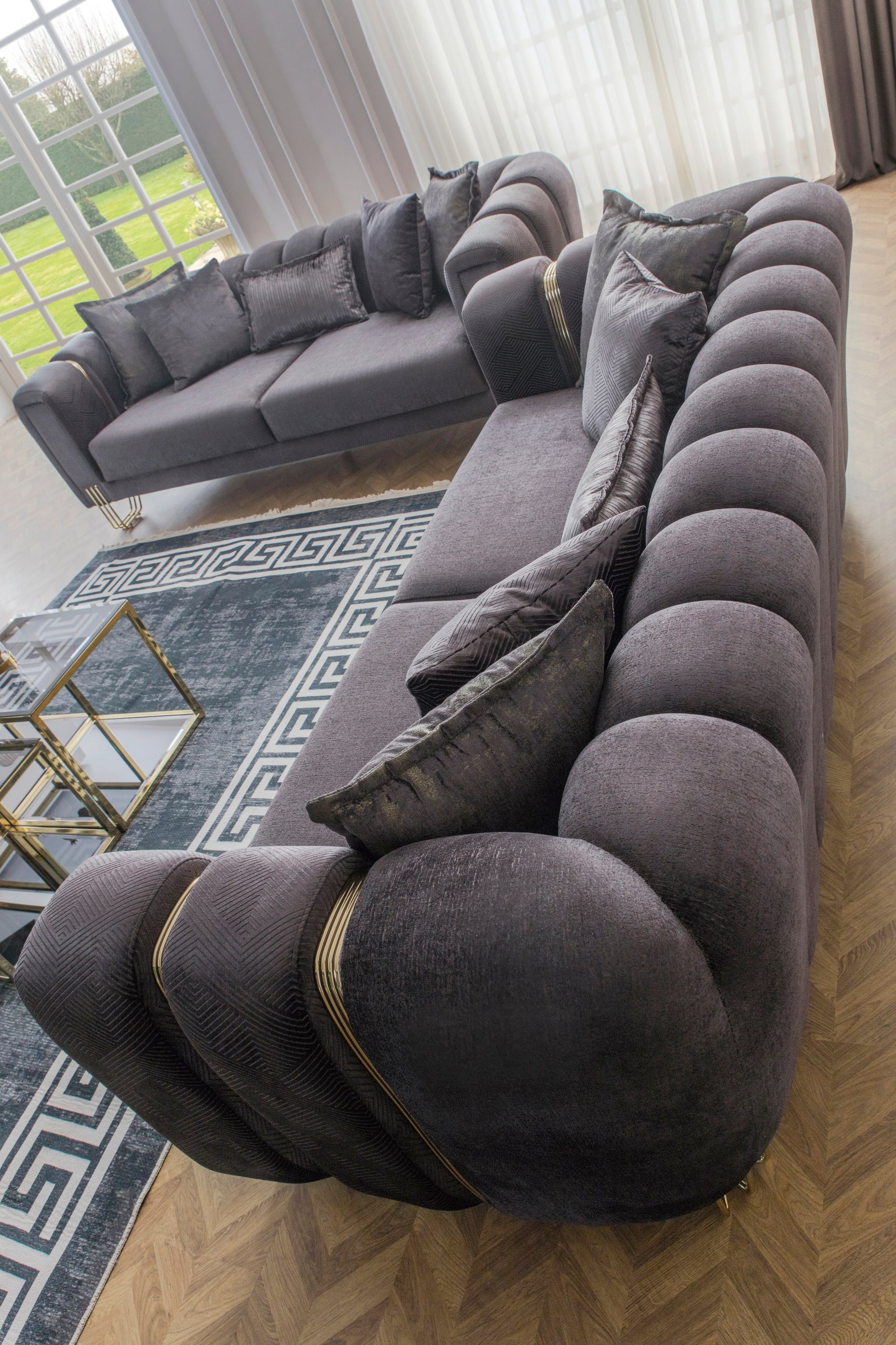 Diamond Anthracite Loveseat - Ornate Home