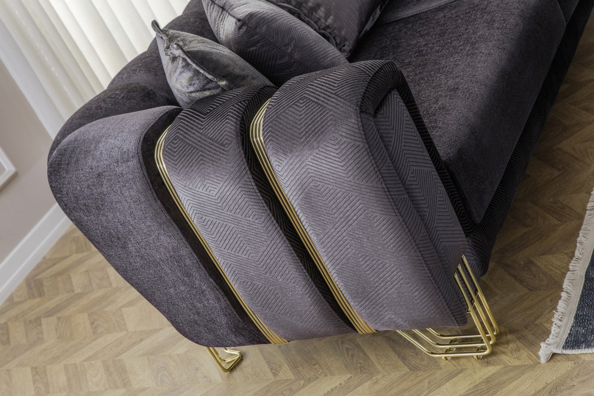 Diamond Anthracite Loveseat - Ornate Home