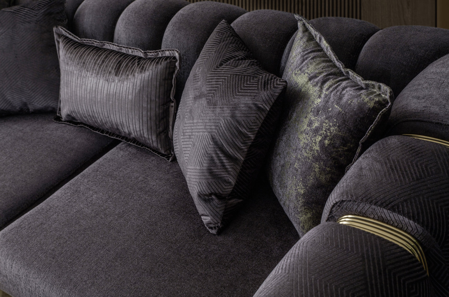 Diamond Anthracite Loveseat - Ornate Home