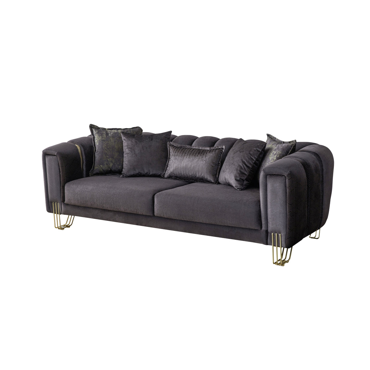 Diamond Anthracite Loveseat - Ornate Home