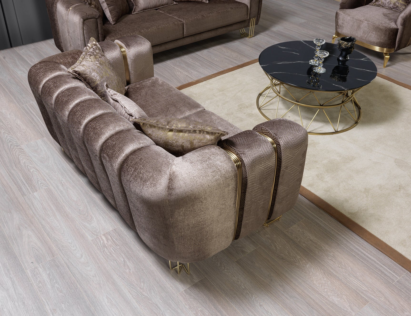 Diamond Brown 3-Piece Living Room Set - Ornate Home