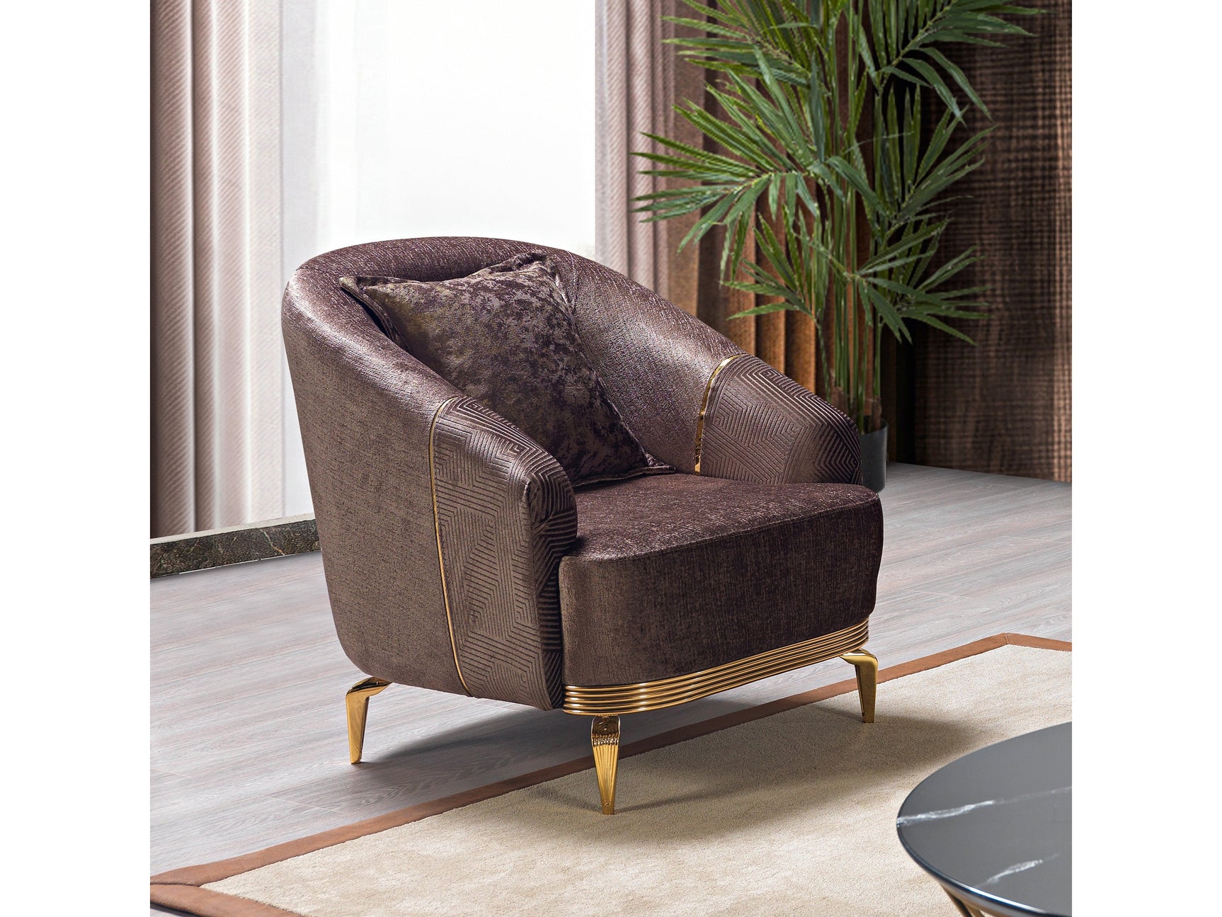 Diamond Brown Chair - Ornate Home