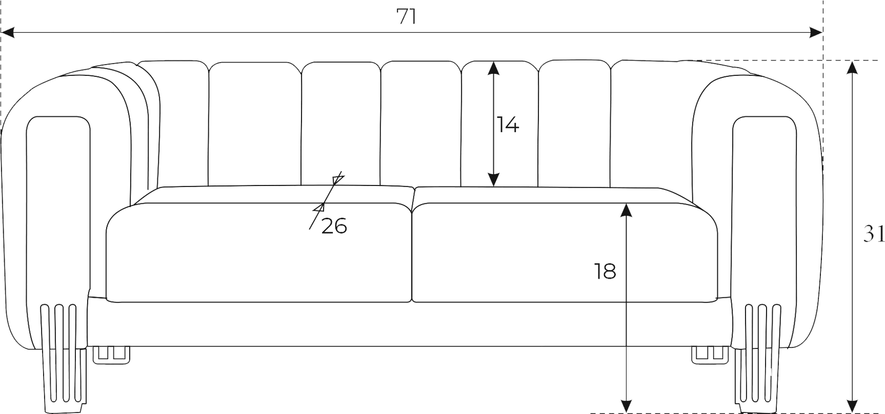 Diamond Ivory 2-Piece Living Room Set - Ornate Home