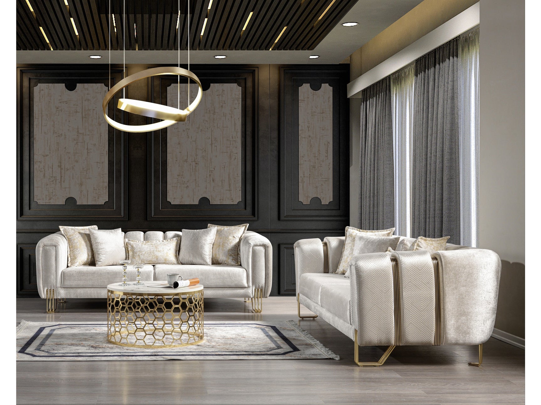 Diamond Ivory Loveseat - Ornate Home