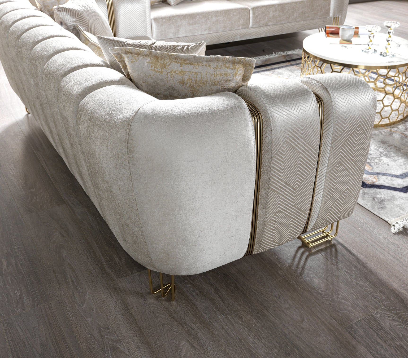 Diamond Ivory Sofa - Ornate Home