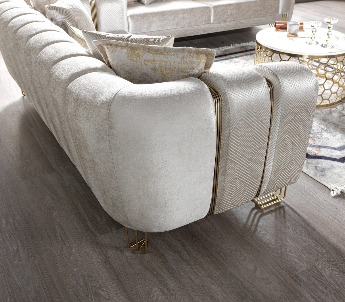 Diamond Ivory Sofa - Ornate Home