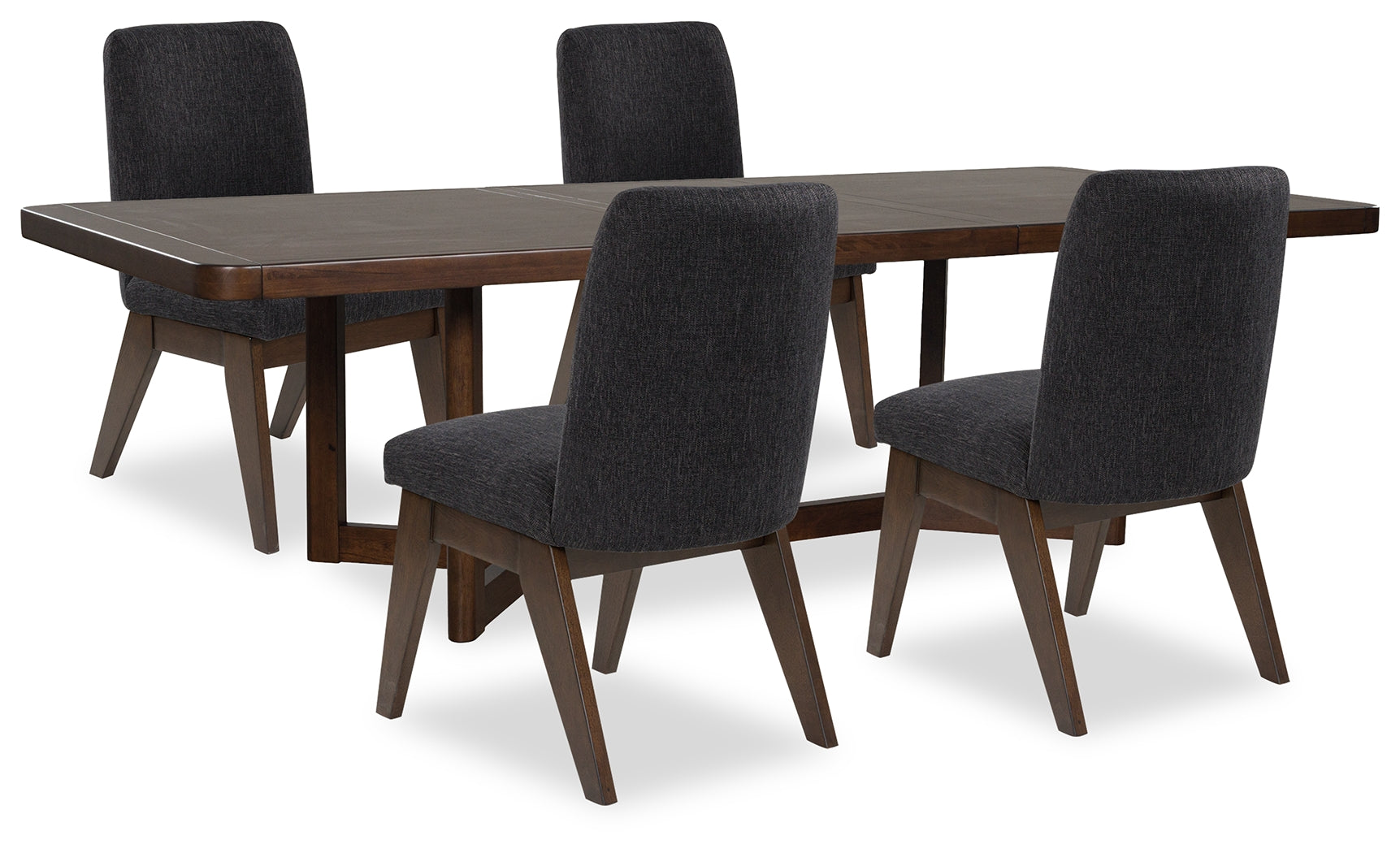Dilenno Dark Brown Extension Dining Table and 4 Chairs - Ornate Home