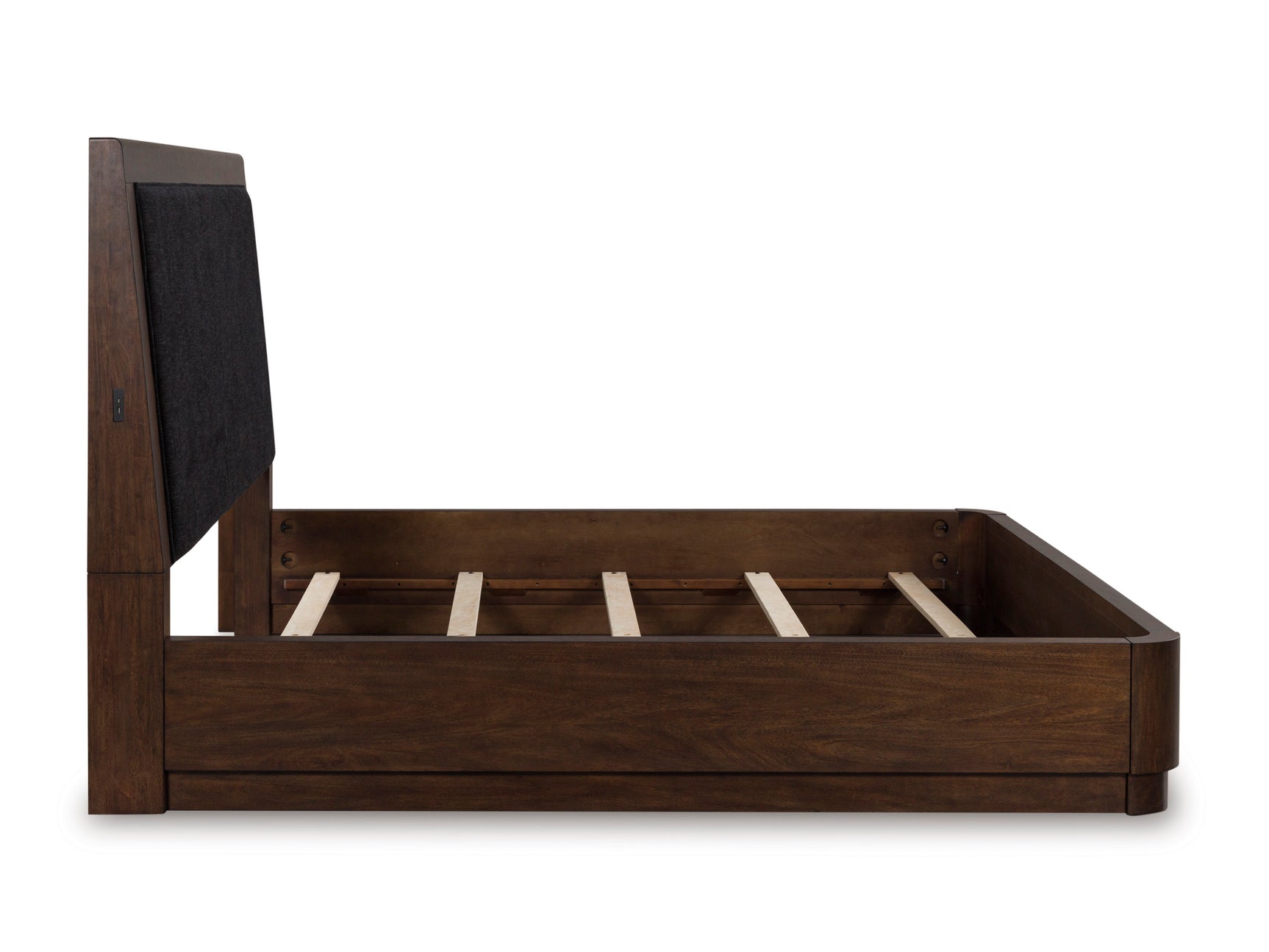 Dilenno Dark Brown King Upholstered Panel Bed - Ornate Home