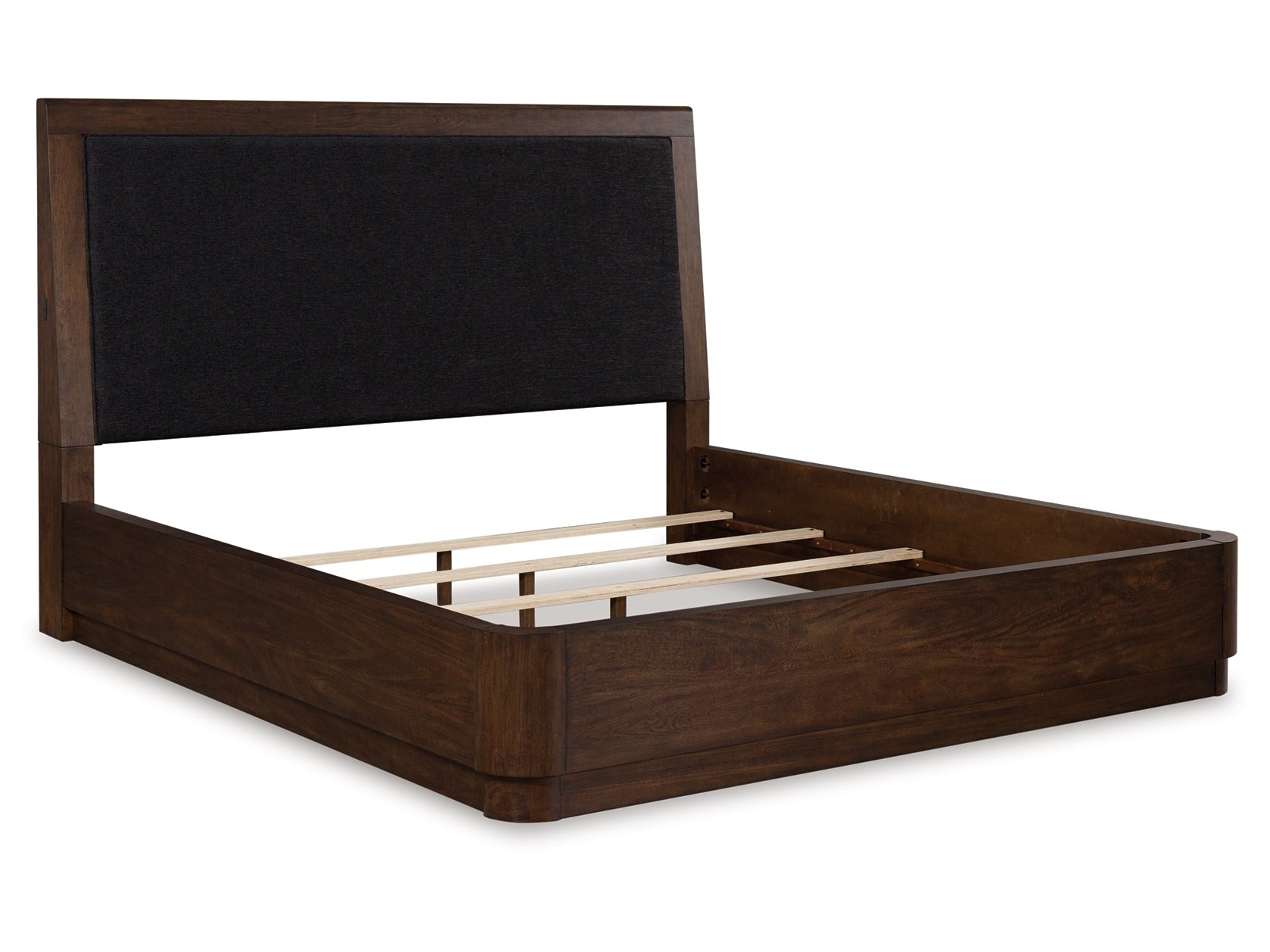 Dilenno Dark Brown Queen Upholstered Panel Bed - Ornate Home