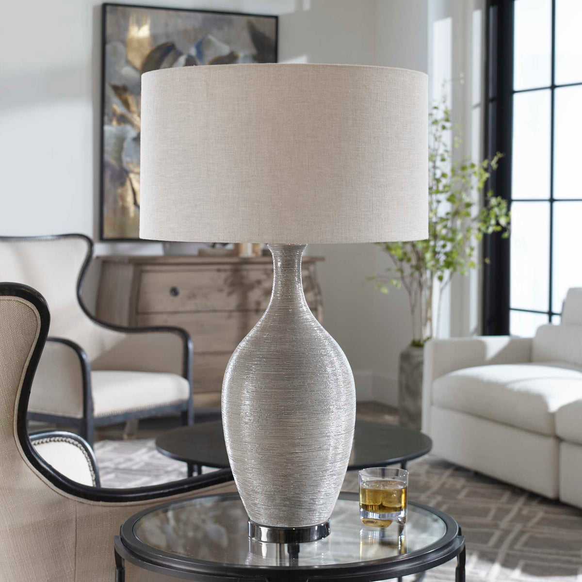 Dinah Gray Textured Table Lamp - Ornate Home
