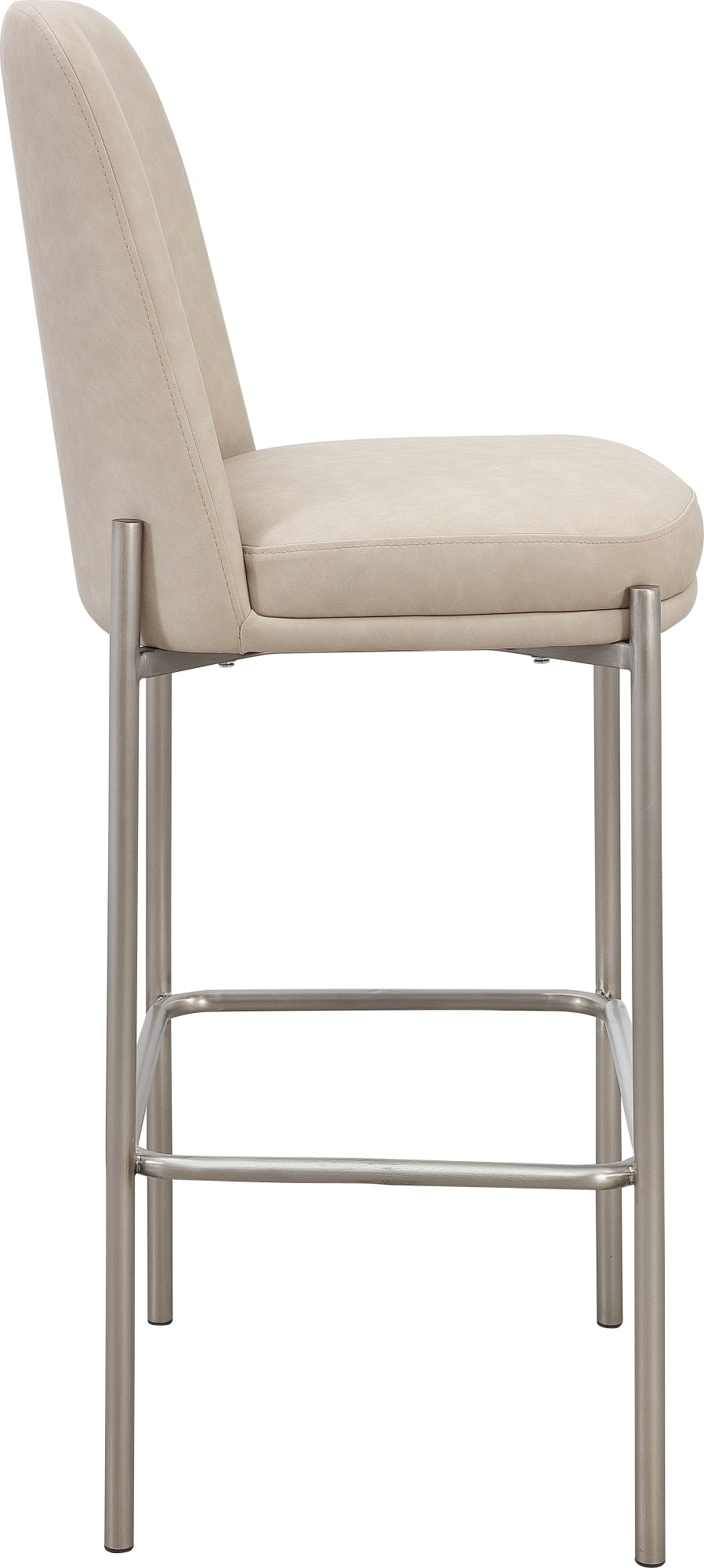 Dion Camel/Brushed Nickel Upholstered Bar Stool (Set of 2) - Ornate Home