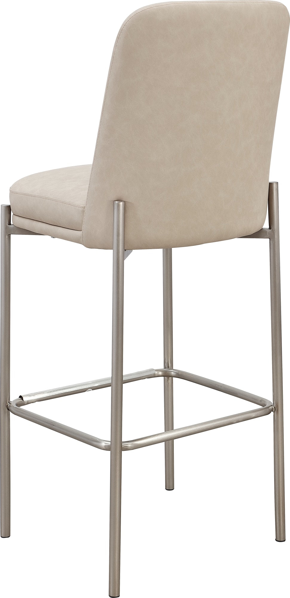 Dion Camel/Brushed Nickel Upholstered Bar Stool (Set of 2) - Ornate Home