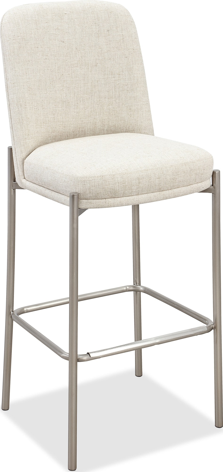 Dion Natural/Brushed Nickel Upholstered Bar Stool - Ornate Home