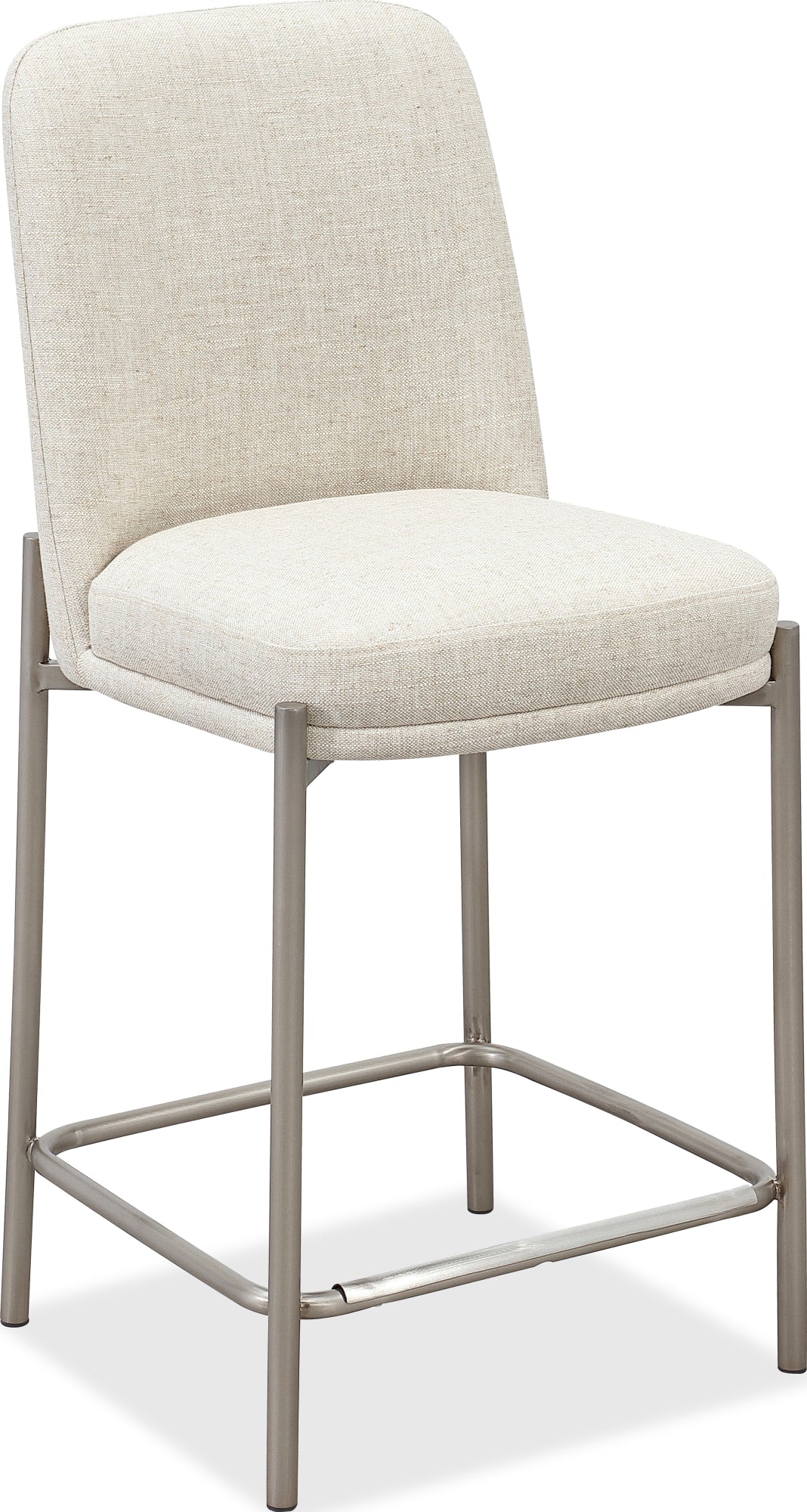 Dion Natural/Brushed Nickel Upholstered Counter Stool - Ornate Home