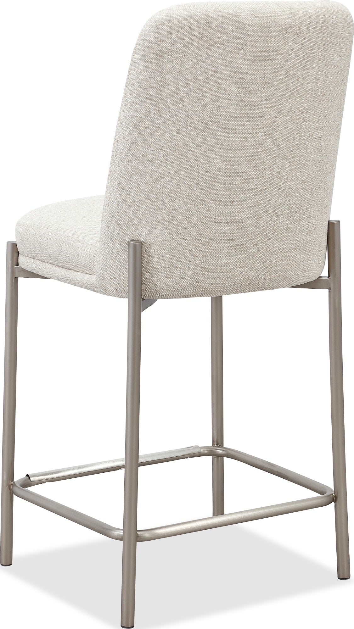 Dion Natural/Brushed Nickel Upholstered Counter Stool - Ornate Home