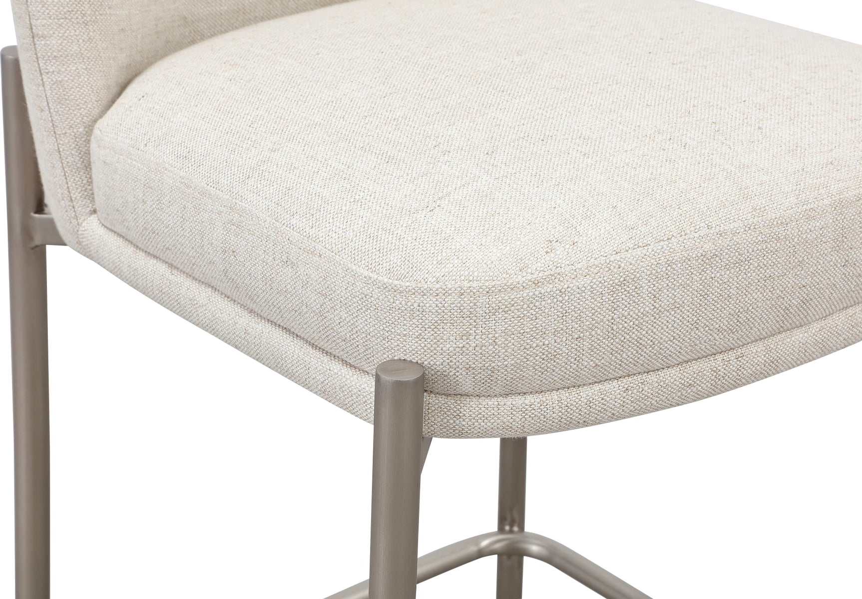 Dion Natural/Brushed Nickel Upholstered Counter Stool - Ornate Home