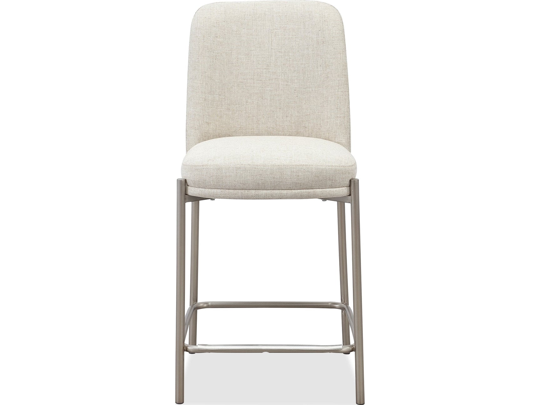 Dion Natural/Brushed Nickel Upholstered Counter Stool (Set of 2) - Ornate Home