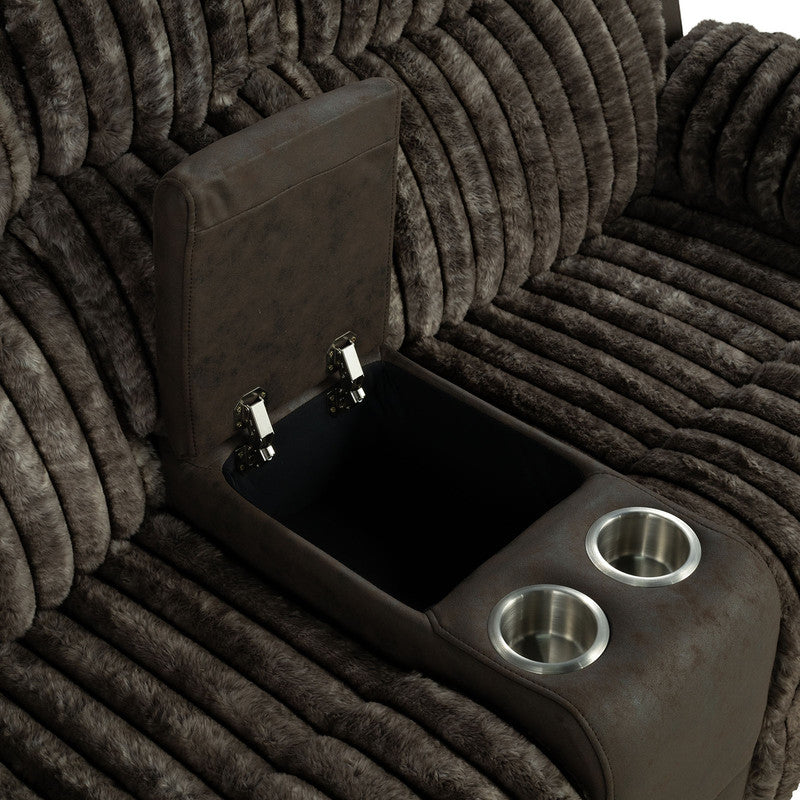 Dionysus Brown Manual Reclining Loveseat w/ Console - Ornate Home